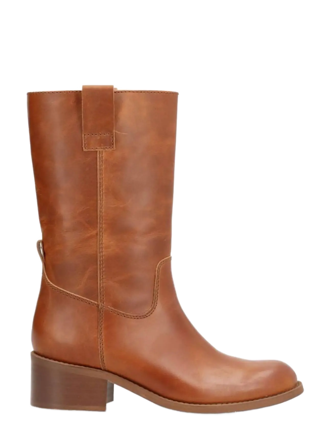 phenumb copenhagen - MARTINA Mid-High Leather Boots - flat ankle boots - cognac - 2