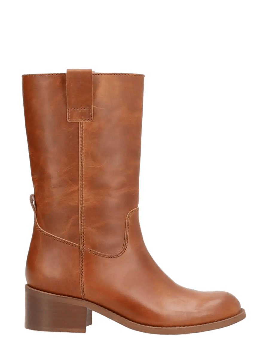 phenumb copenhagen - MARTINA Mid-High Leather Boots - flat ankle boots - cognac - 2
