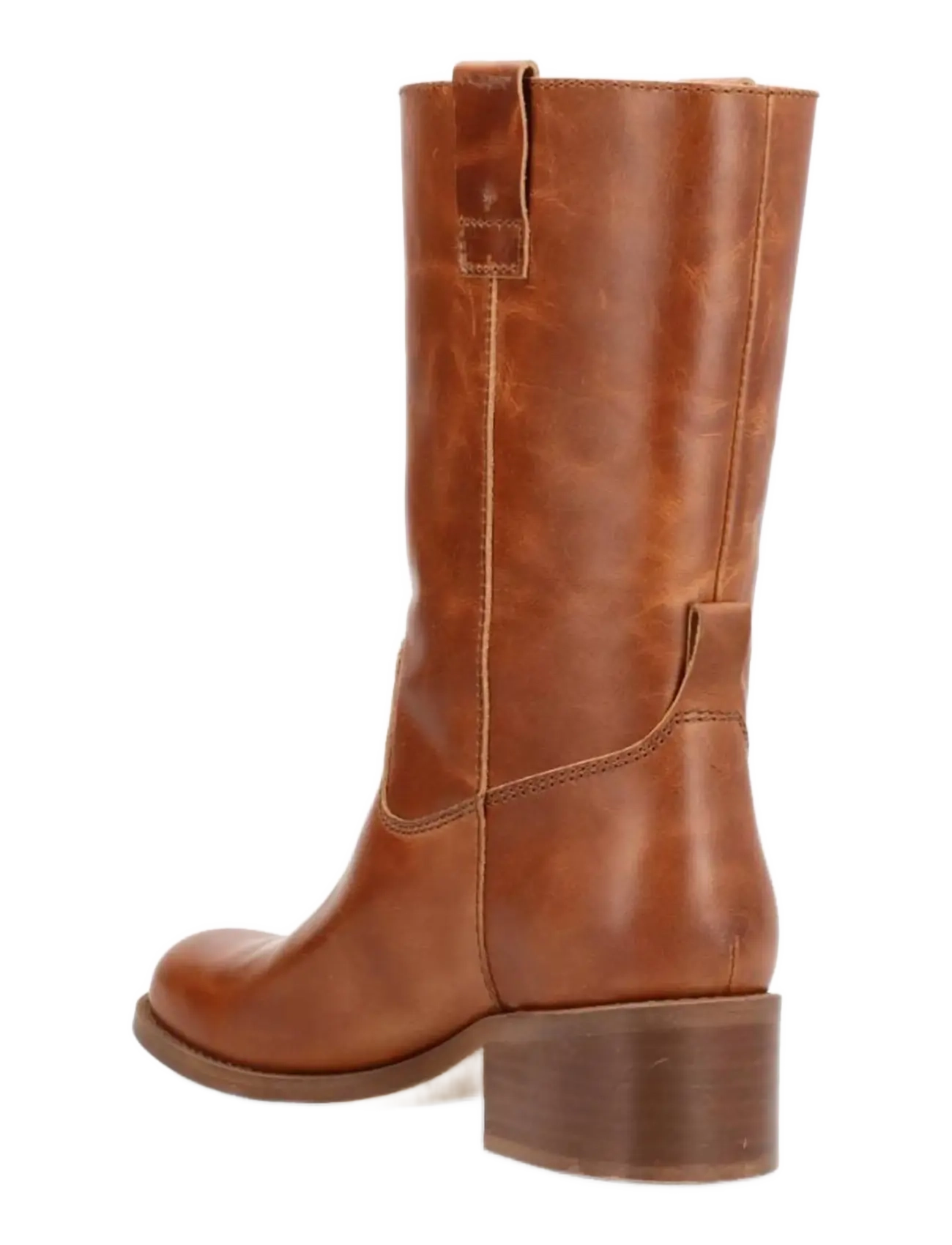phenumb copenhagen - MARTINA Mid-High Leather Boots - flat ankle boots - cognac - 3