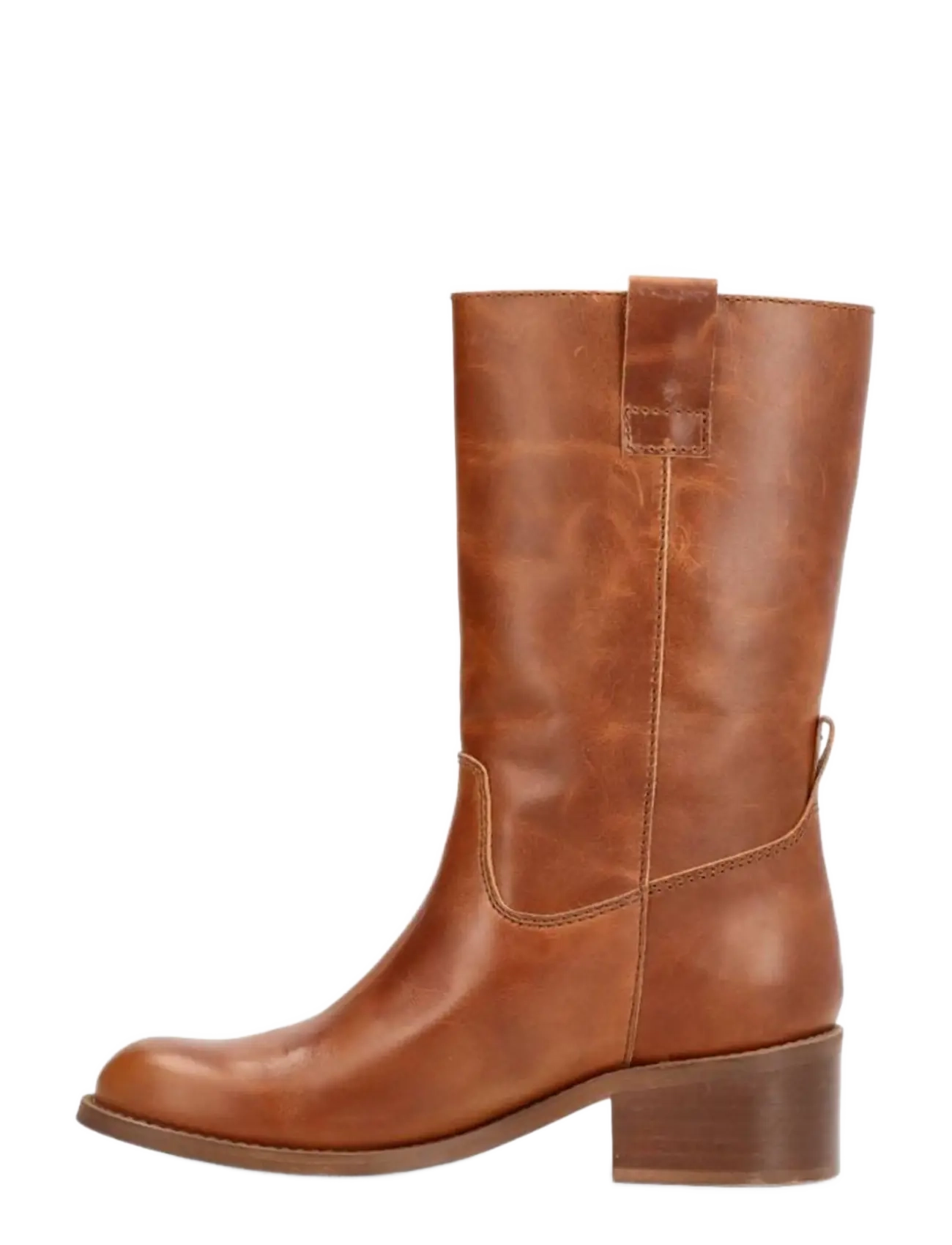 phenumb copenhagen - MARTINA Mid-High Leather Boots - flat ankle boots - cognac - 4