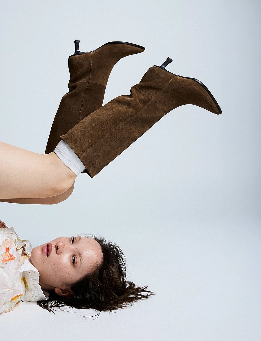 phenumb copenhagen - SIGNATURE Long Suede Boots - kniehohe stiefel - noir cacao - 0