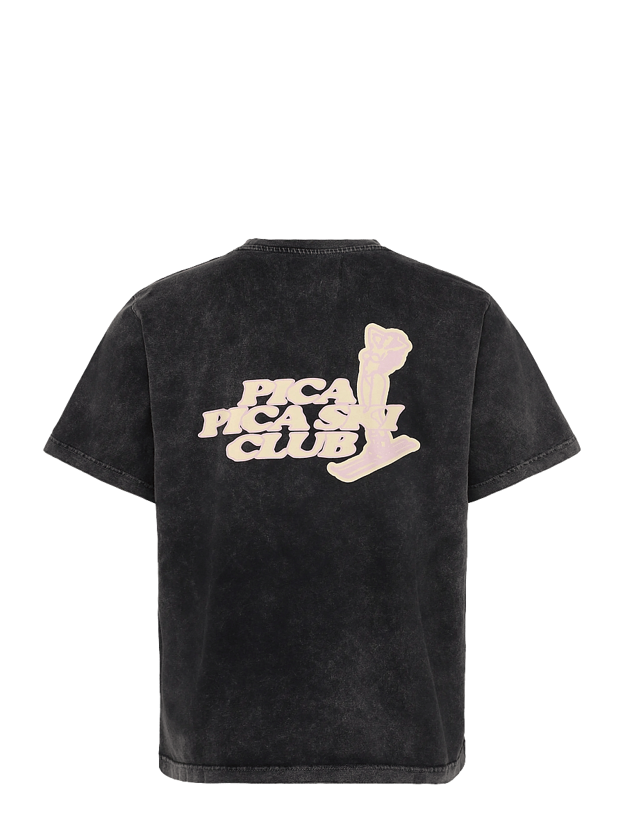 Pica Pica - PICA PICA SKI CLUB - kurzärmelige t-shirts - washed black - 1