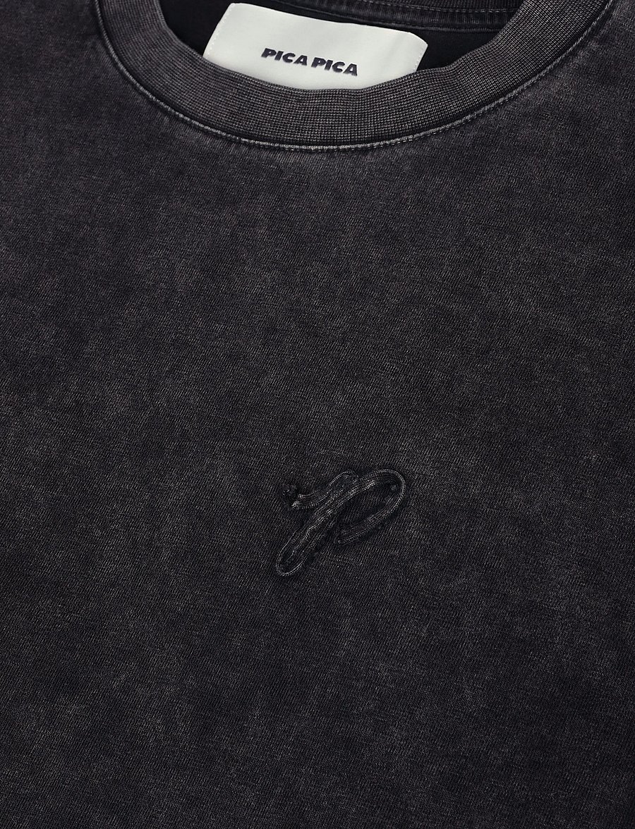 Pica Pica - PICA PICA SKI CLUB - kurzärmelige t-shirts - washed black - 2