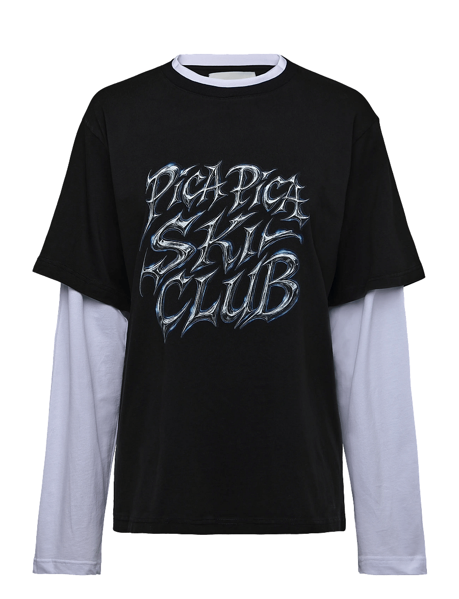 Pica Pica - HEAVY METAL SKI CLUB - langärmelige t-shirts - washed black/white - 0