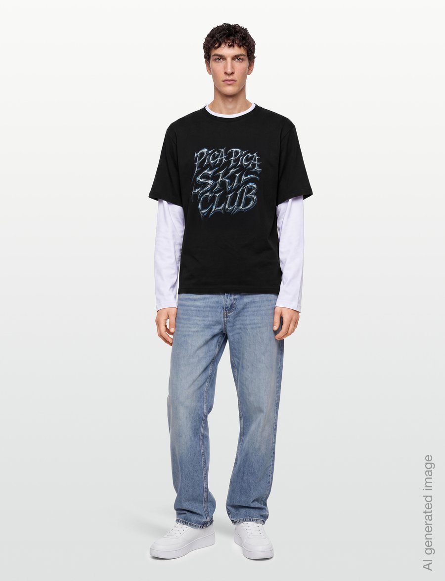 Pica Pica - HEAVY METAL SKI CLUB - langærmede t-shirts - washed black/white - 0