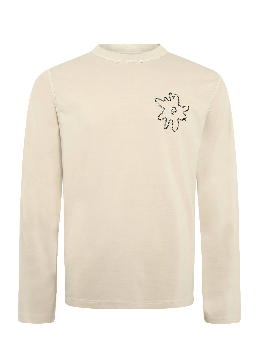 Pica Pica - EDELWEISS CHEST FLOWER LS - langærmede t-shirts - washed creme - 0