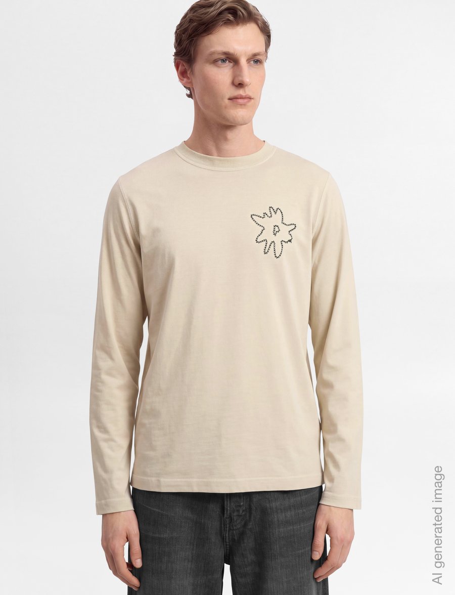 Pica Pica - EDELWEISS CHEST FLOWER LS - long-sleeved t-shirts - washed creme - 3
