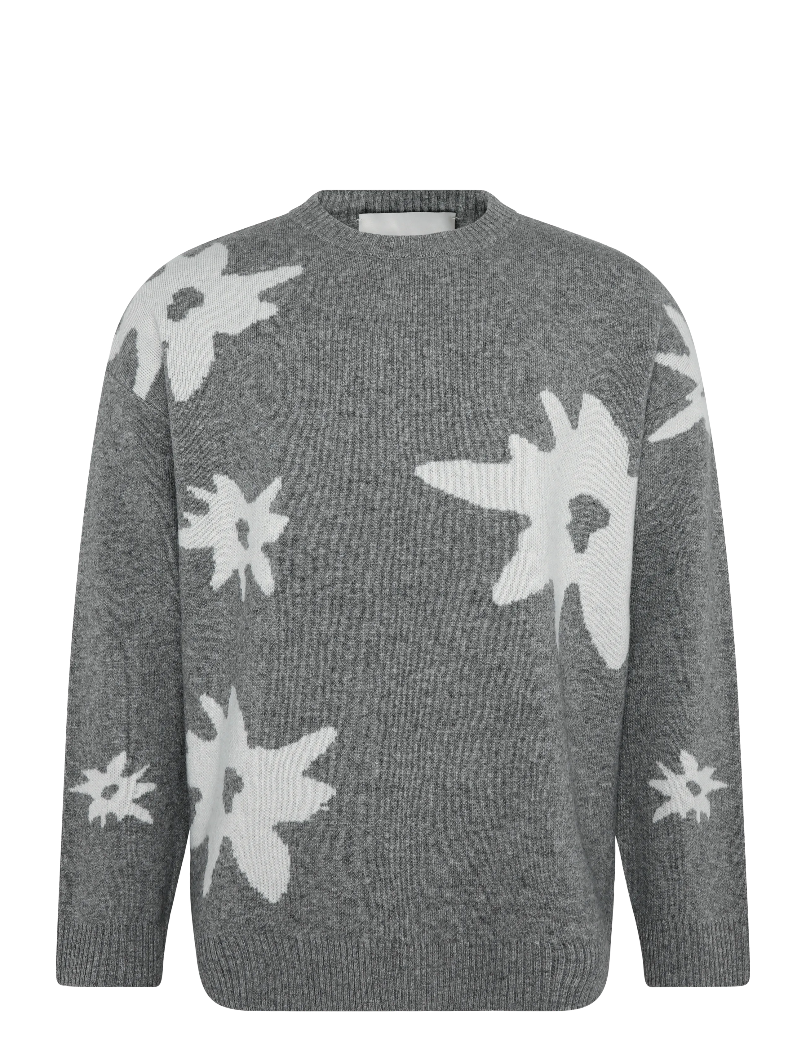 Pica Pica EDELWEISS FLOWER KNIT - Rundhals - GREY MELANGE / grey