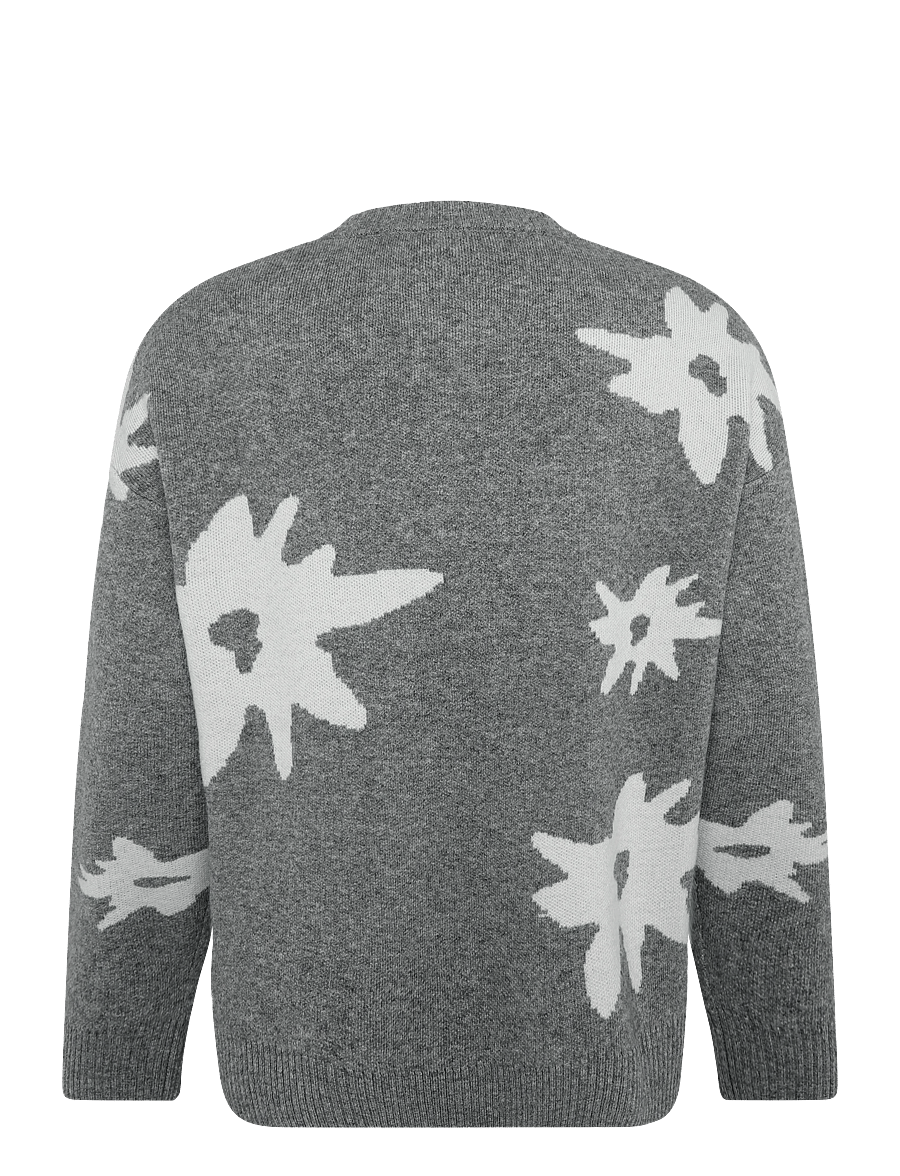 Pica Pica - EDELWEISS FLOWER KNIT - rundhals - grey melange - 1