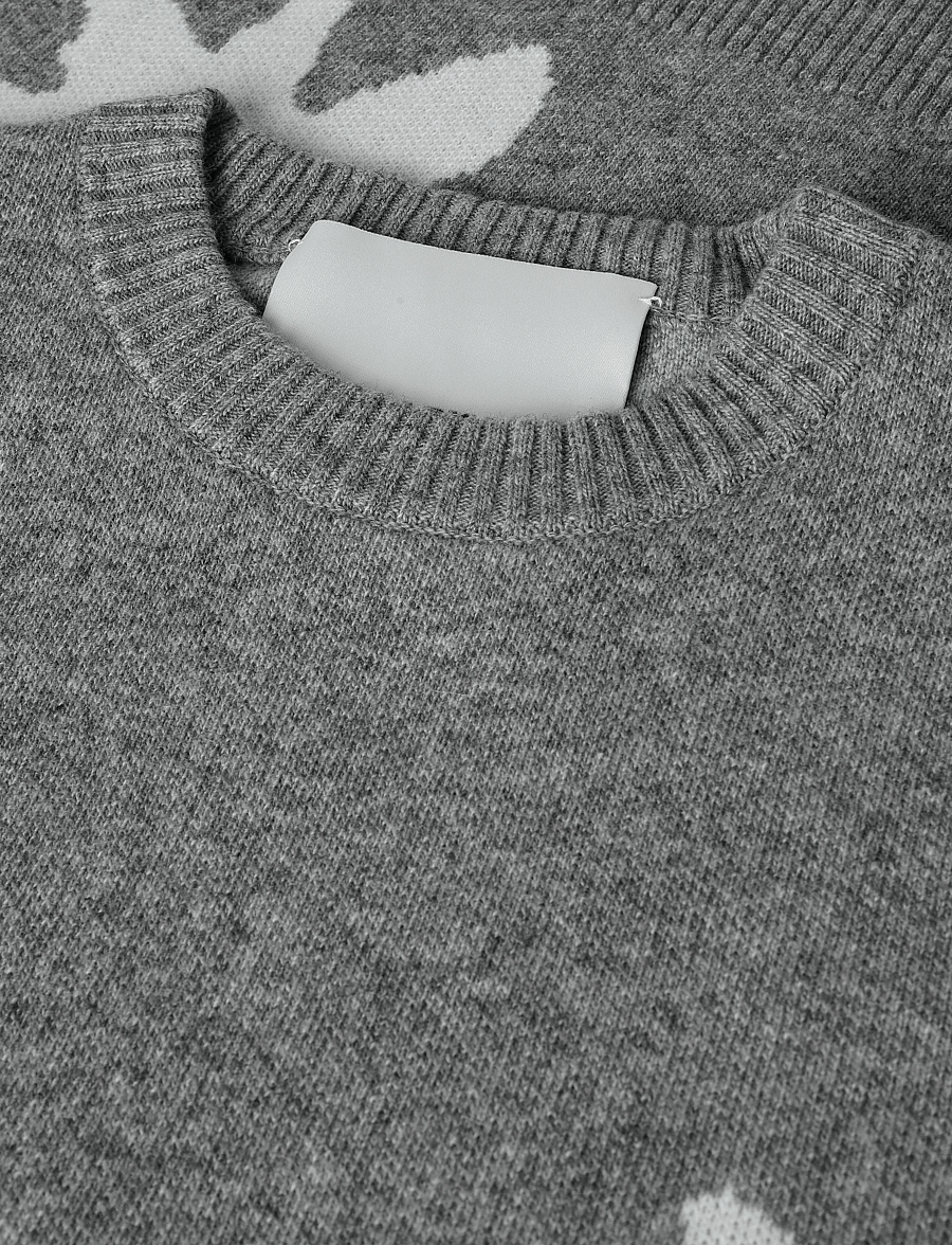 Pica Pica - EDELWEISS FLOWER KNIT - rundhals - grey melange - 2