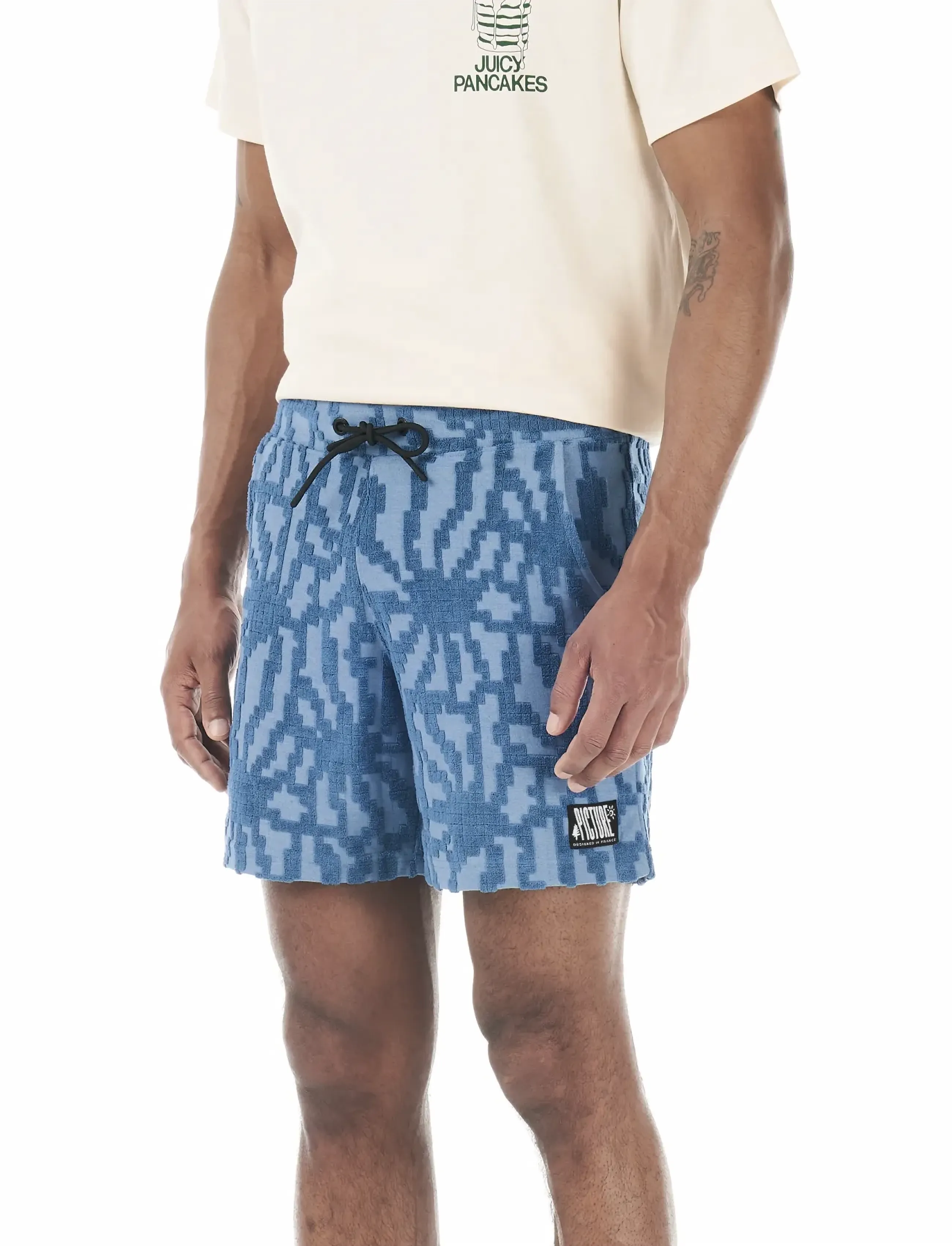PICTURE ORGANIC CLOTHING - SPONGY SHORTS - friluftsshorts - a blue flower embossed - 2