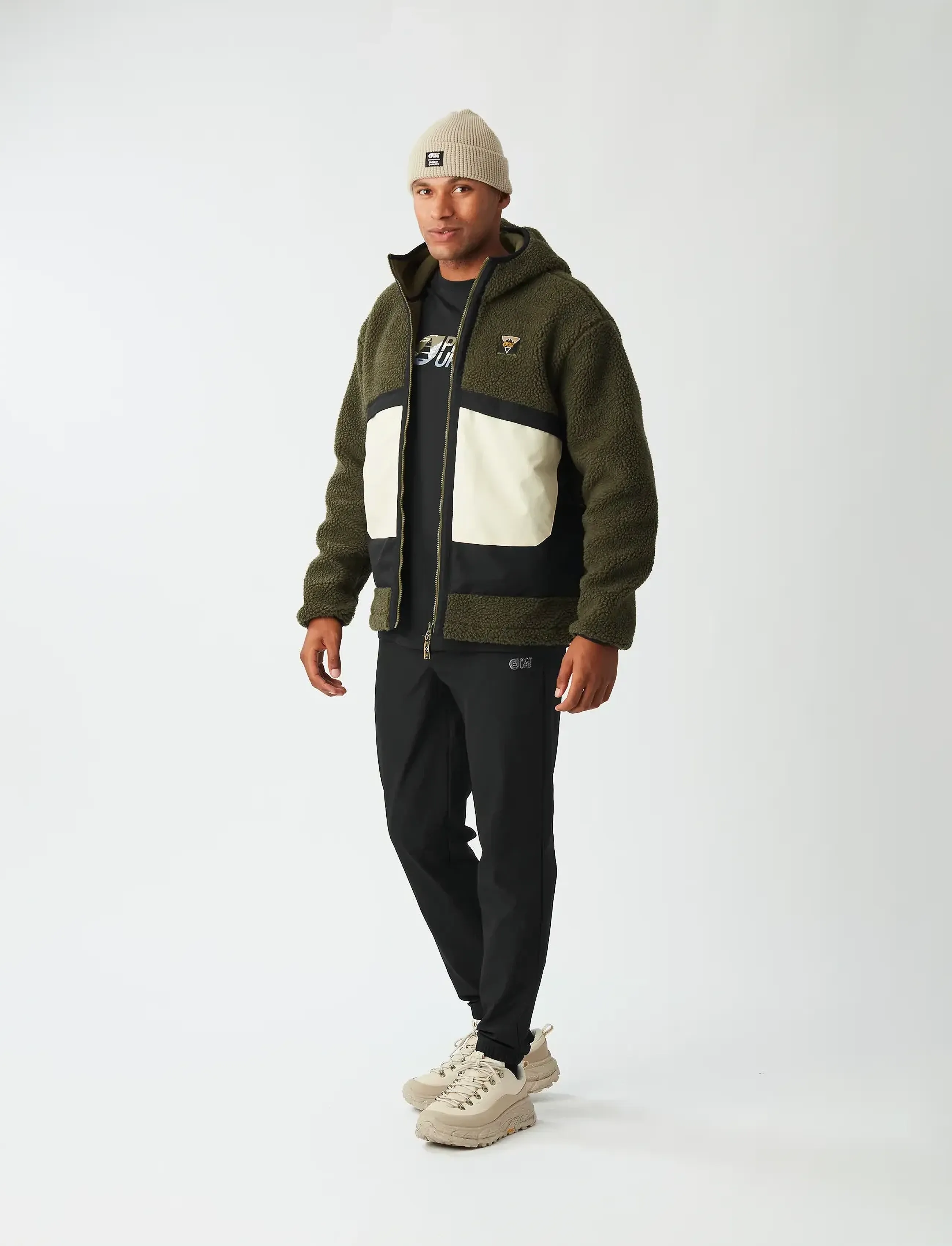 PICTURE ORGANIC CLOTHING - PMBTON ZIP HOODIE - vestes de printemps - a tobacco black - 5