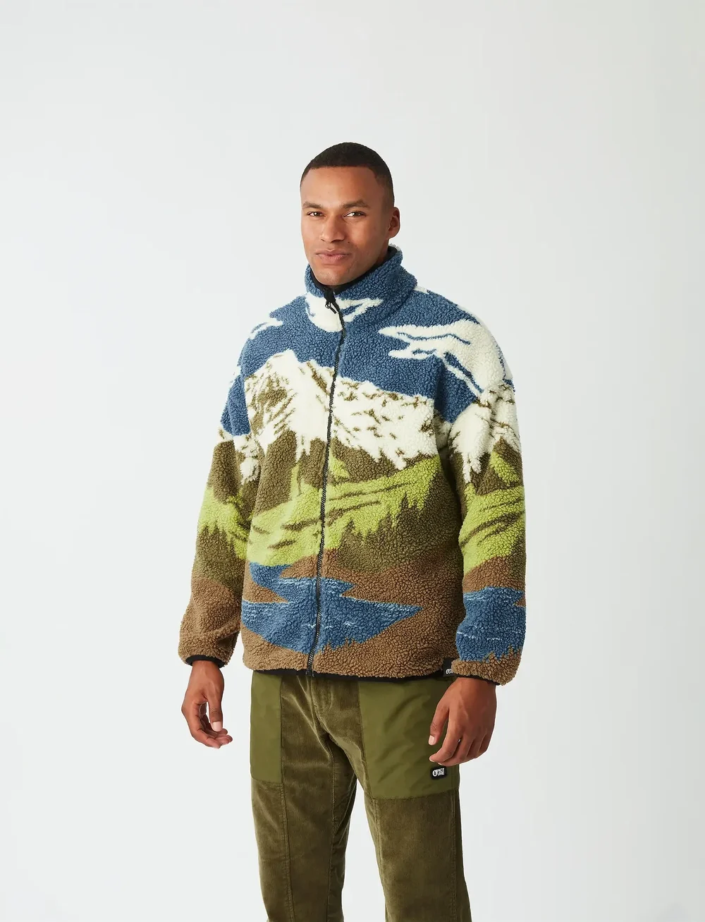 PICTURE ORGANIC CLOTHING - HAFDALS ZIP FLEECE - flisiniai ir viršutiniai drabužiai - a cloudy landsc sherpa m - 0