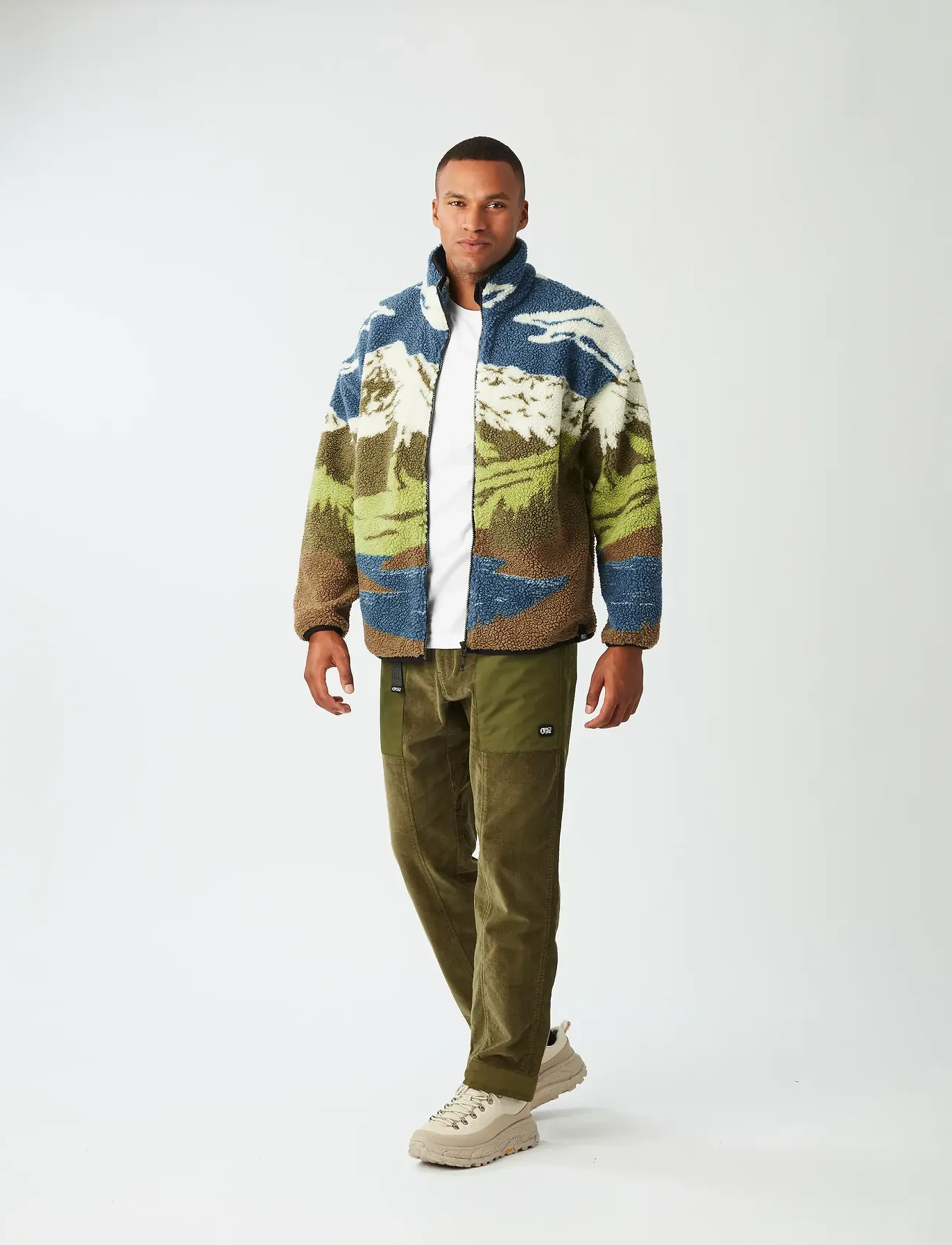 PICTURE ORGANIC CLOTHING - HAFDALS ZIP FLEECE - polaires et couches intermédiaires - a cloudy landsc sherpa m - 3