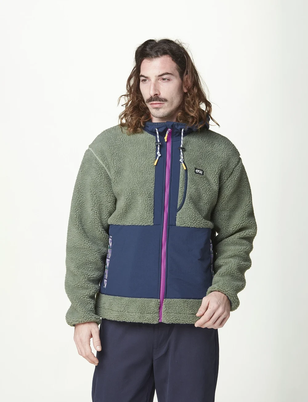 PICTURE ORGANIC CLOTHING - PEMBERTON ZIP FLEECE - fleece & midlayer - green spray dark blue - 0