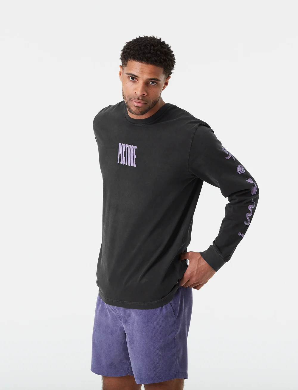 PICTURE ORGANIC CLOTHING - PEMBROKE LS TEE - langarmshirts - a black washed - 3
