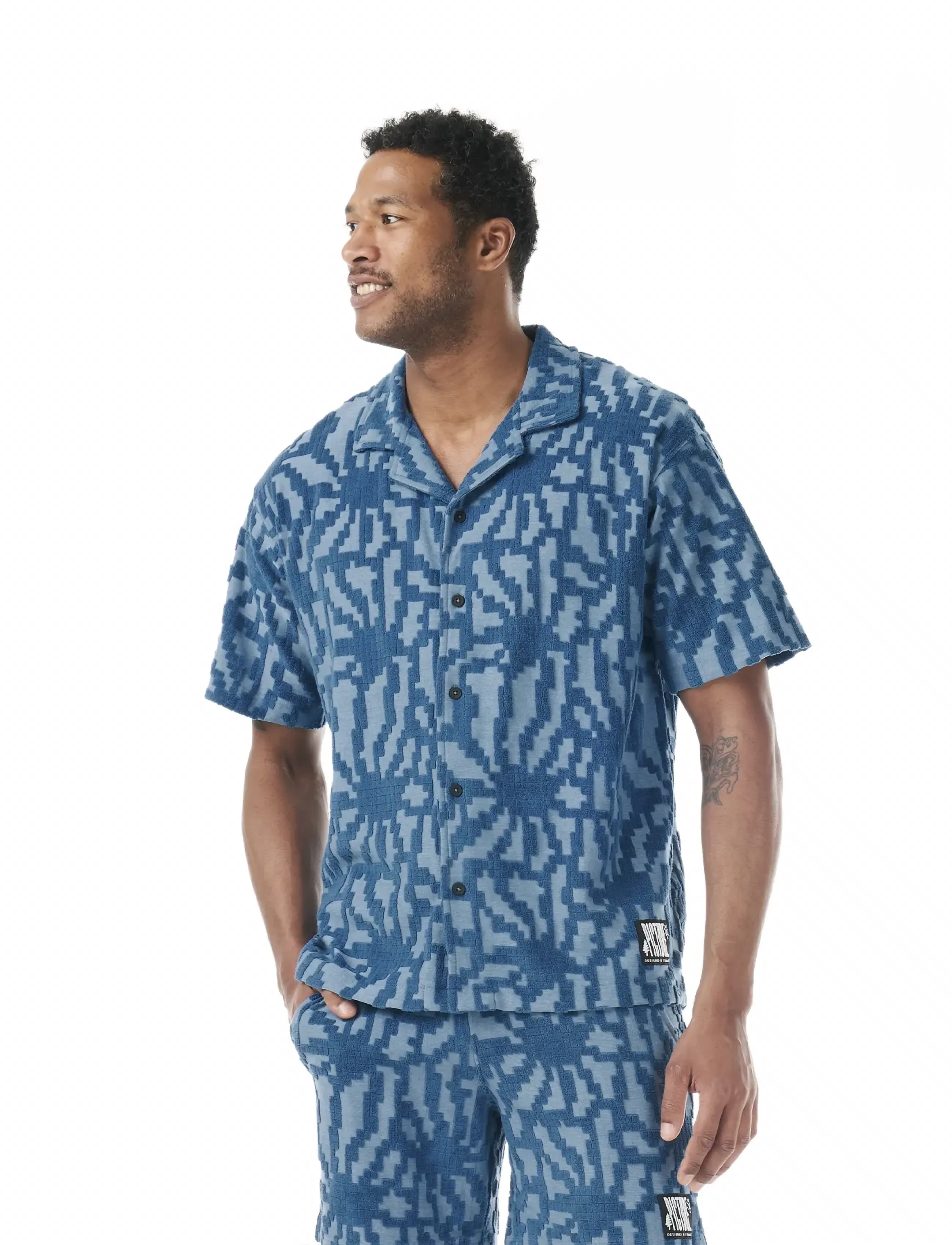 PICTURE ORGANIC CLOTHING Spongy Shirt, Mænd, Frotté Skjorte, Blå, Str: L