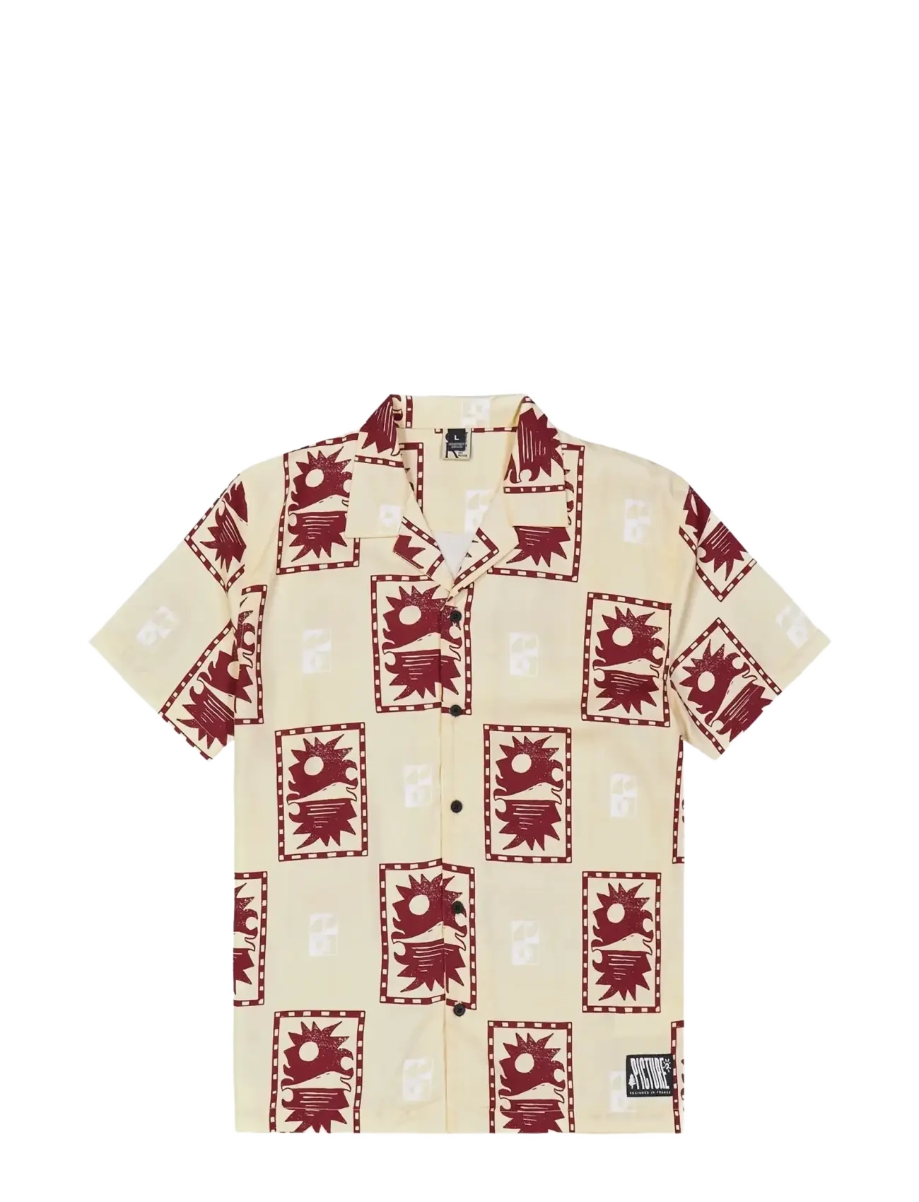 PICTURE ORGANIC CLOTHING Mareeba Printed Shirt Cream - L - Herren