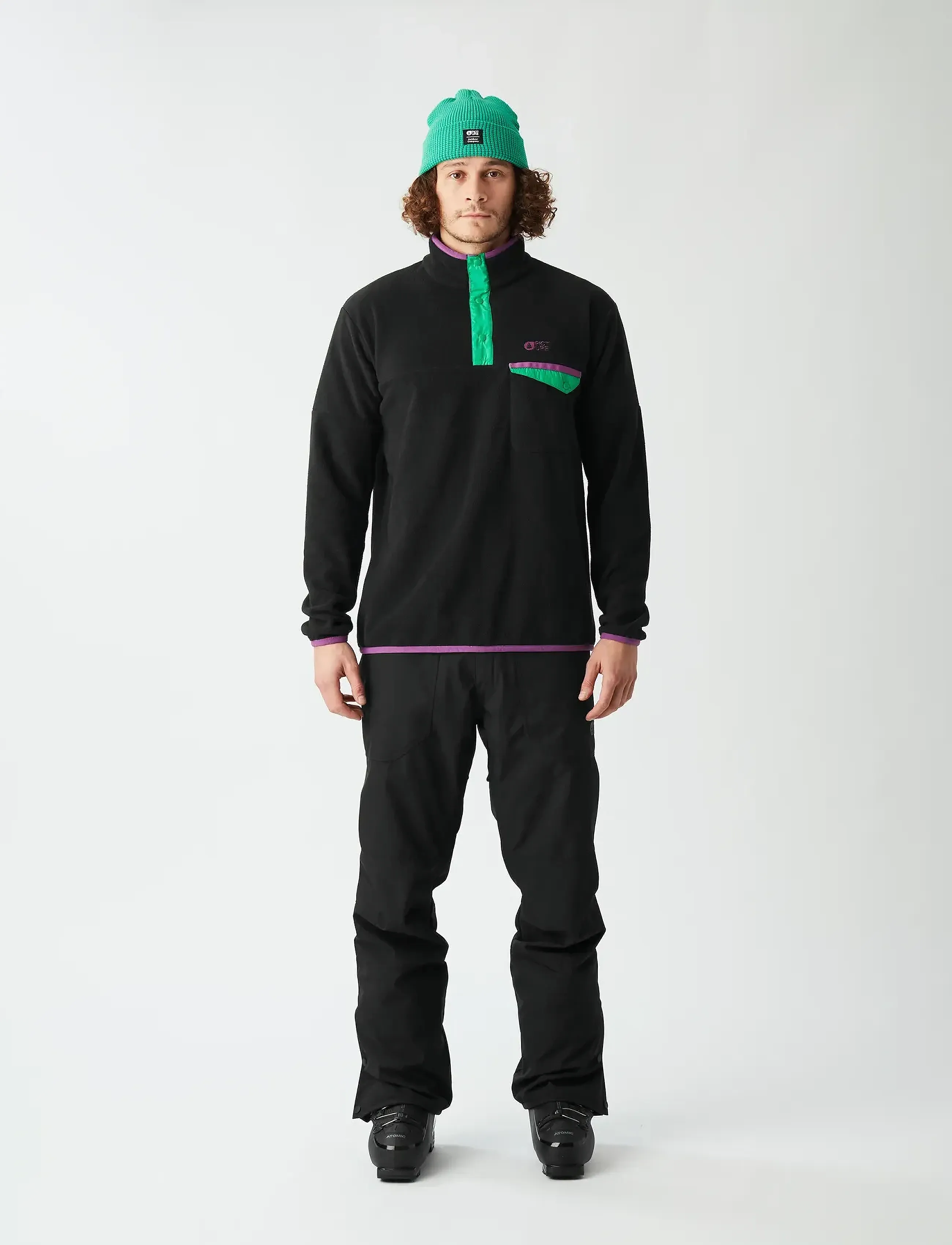 PICTURE ORGANIC CLOTHING Arcca M 1/4 Fleece, M, Black, Sport Fleeces & Midlayers > Sport Fleeces, Herre