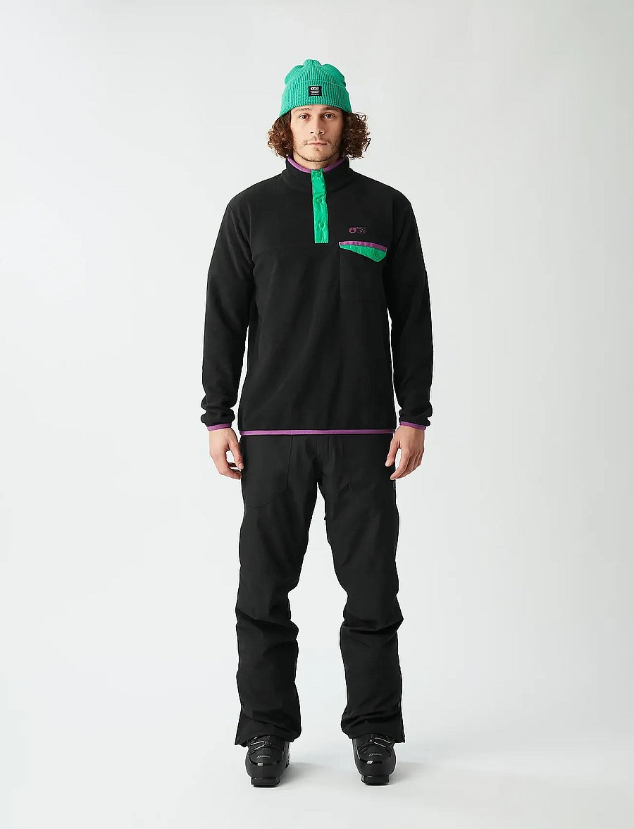 PICTURE ORGANIC CLOTHING - ARCCA M 1/4 FLEECE - polary i odzież ocieplająca - b black - 0