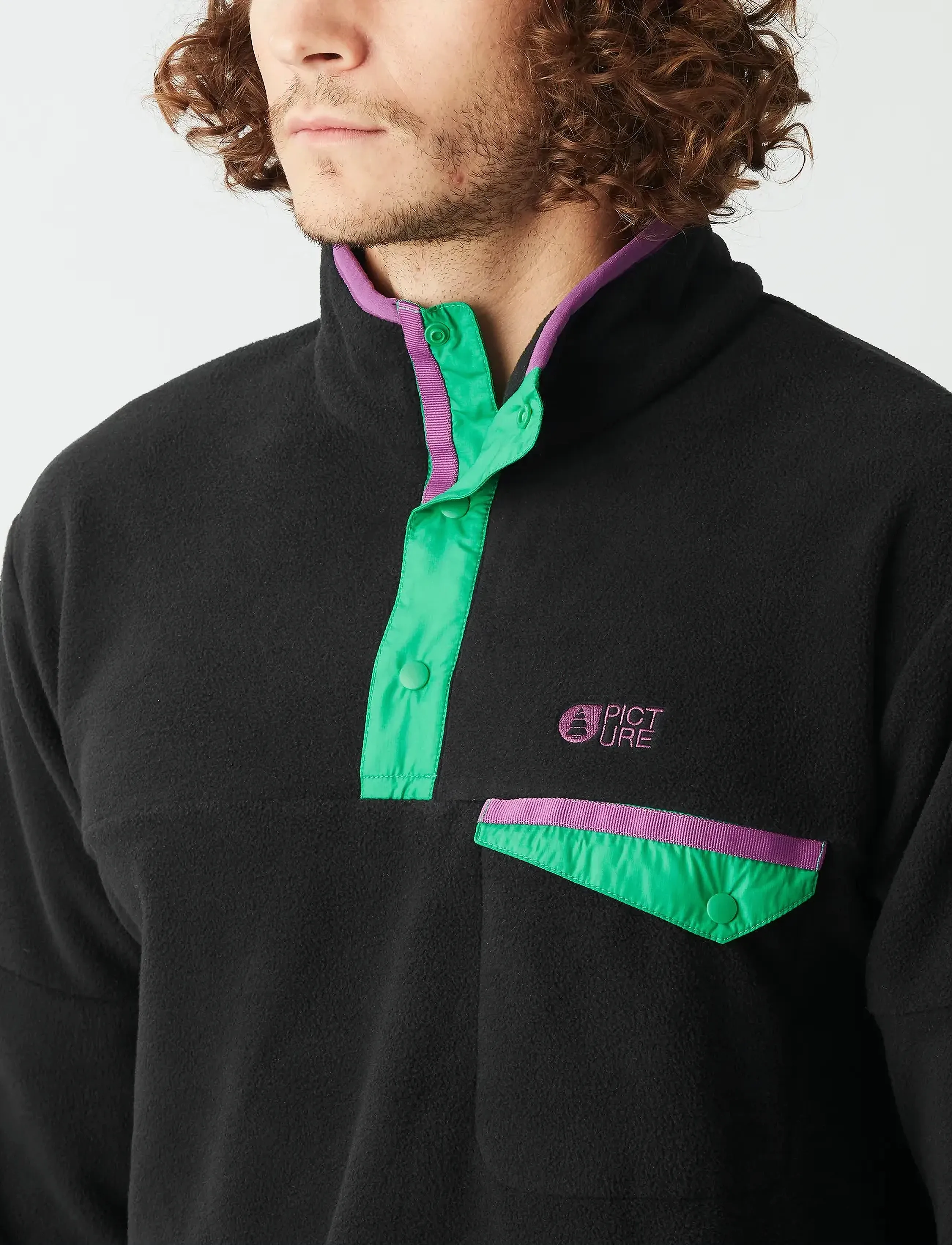 PICTURE ORGANIC CLOTHING - ARCCA M 1/4 FLEECE - fleece og mellemlag - b black - 5