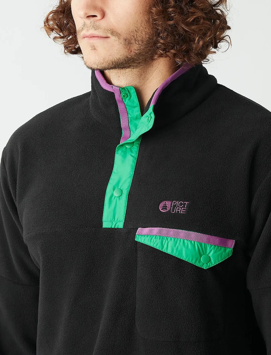 PICTURE ORGANIC CLOTHING - ARCCA M 1/4 FLEECE - polaires et couches intermédiaires - b black - 5