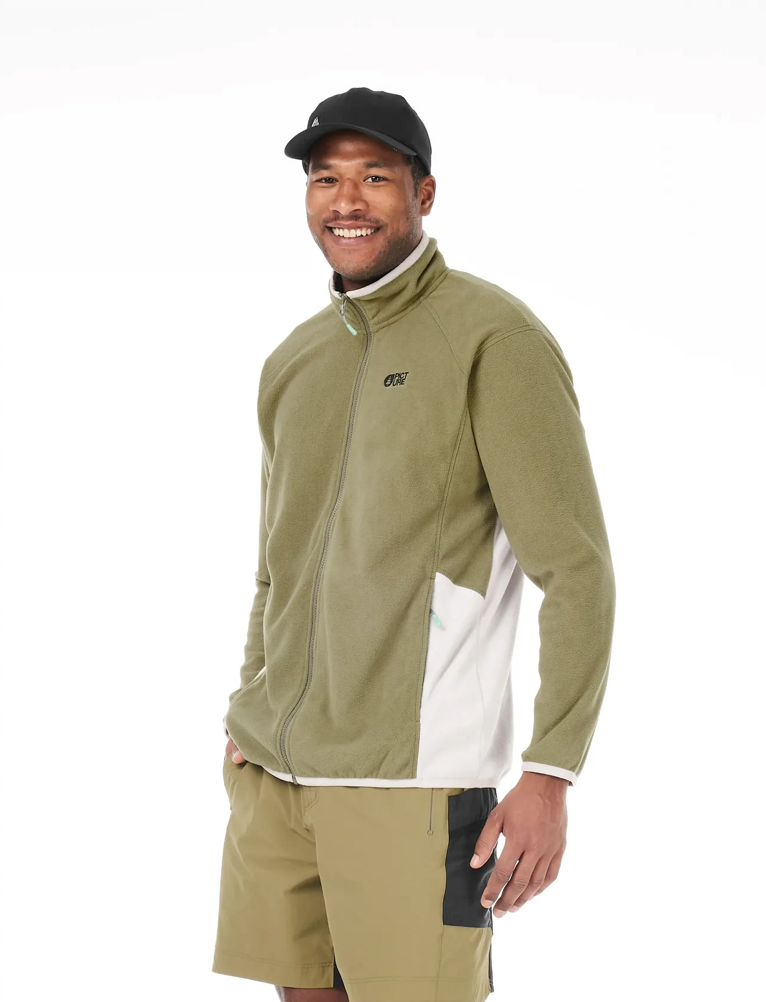 PICTURE ORGANIC CLOTHING Inaria M Fz Fleece, L, White, Sport Fleeces & Midlayers > Sport Fleeces, Herre