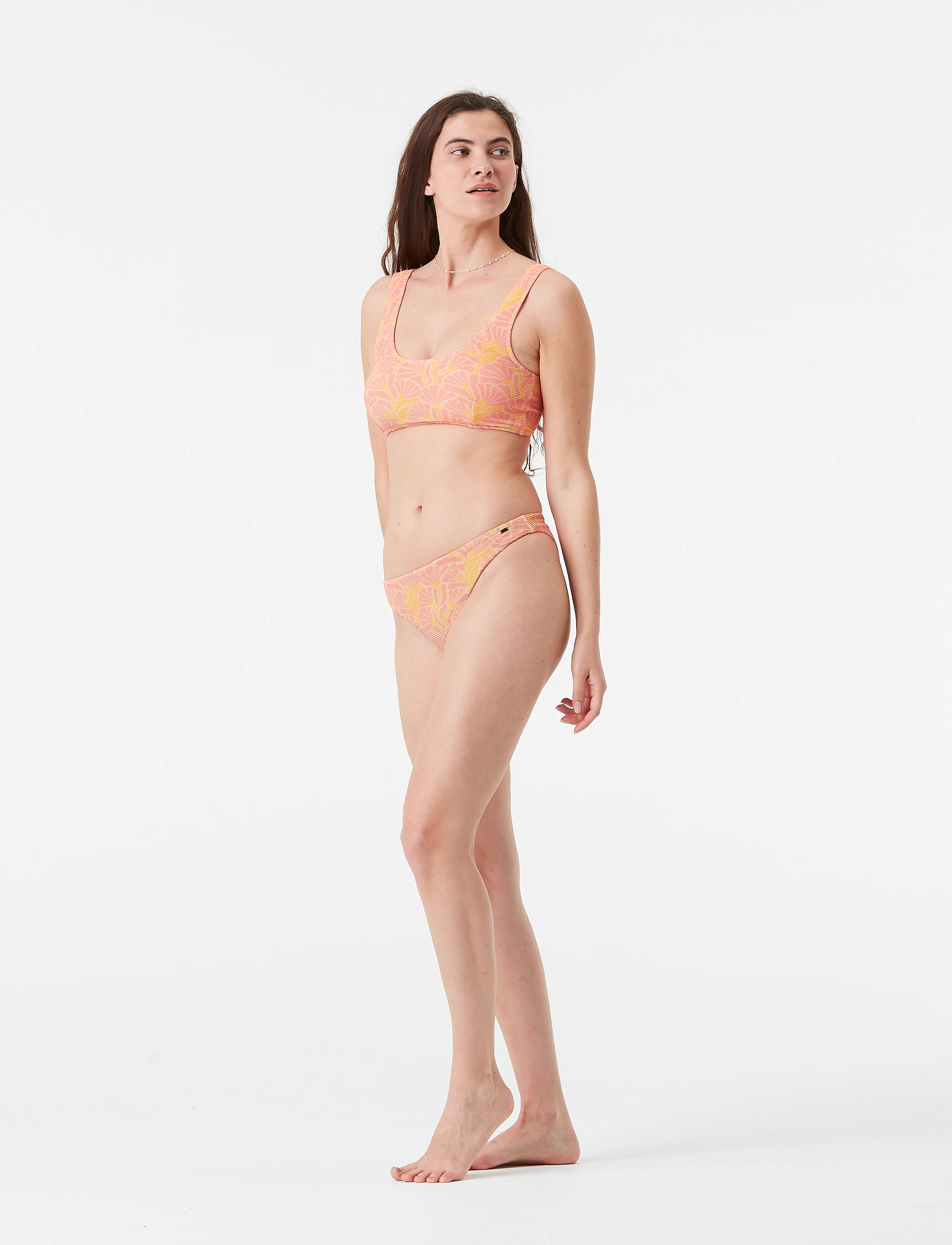 PICTURE ORGANIC CLOTHING Wahine Printed Top, XS, Sport Bademode, Orange - Bikinis, Frauen