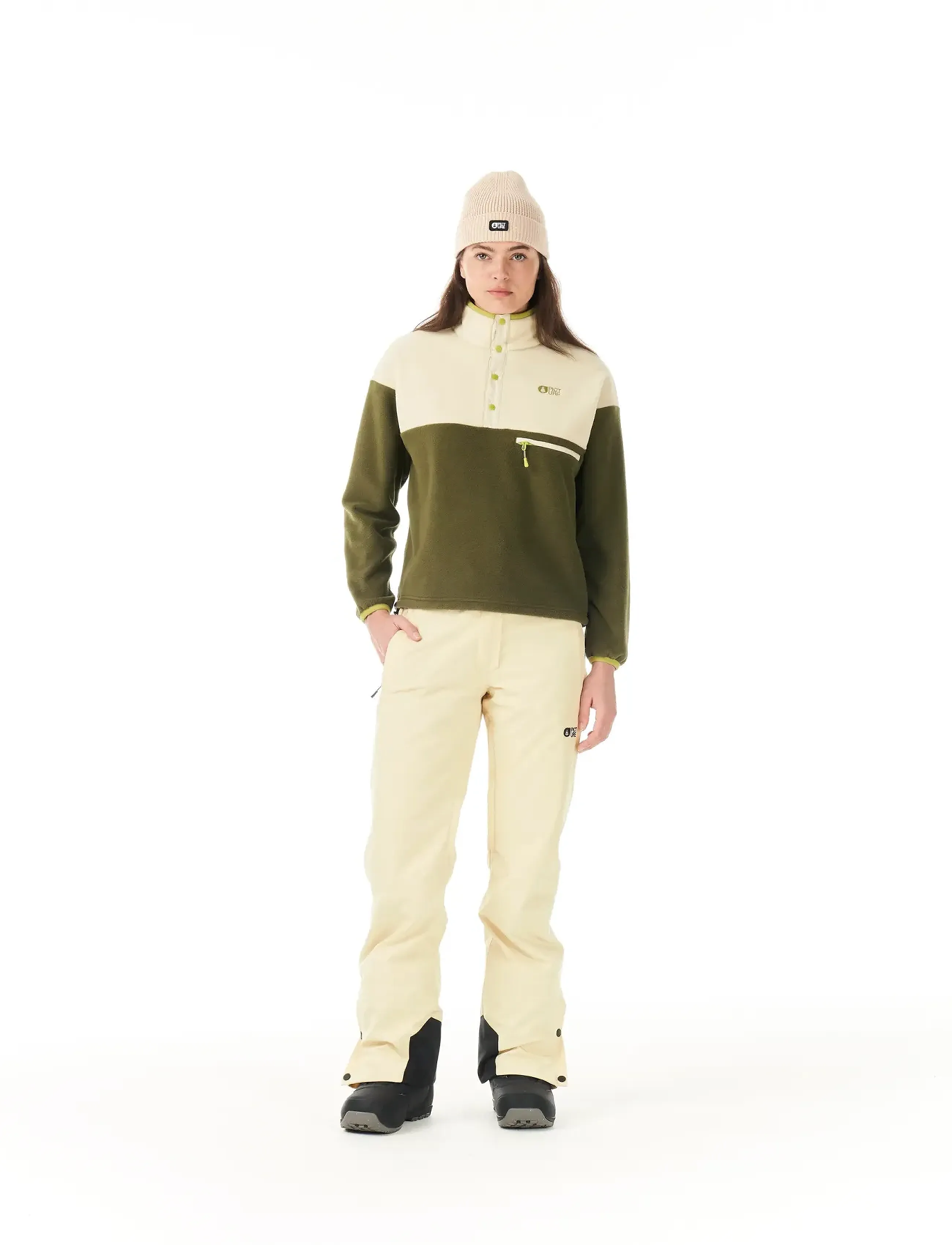 PICTURE ORGANIC CLOTHING Arcca W 1/4 Fleece, L, Sport Clothing, Khakigrün - Fleeces & Midlayers, Frauen