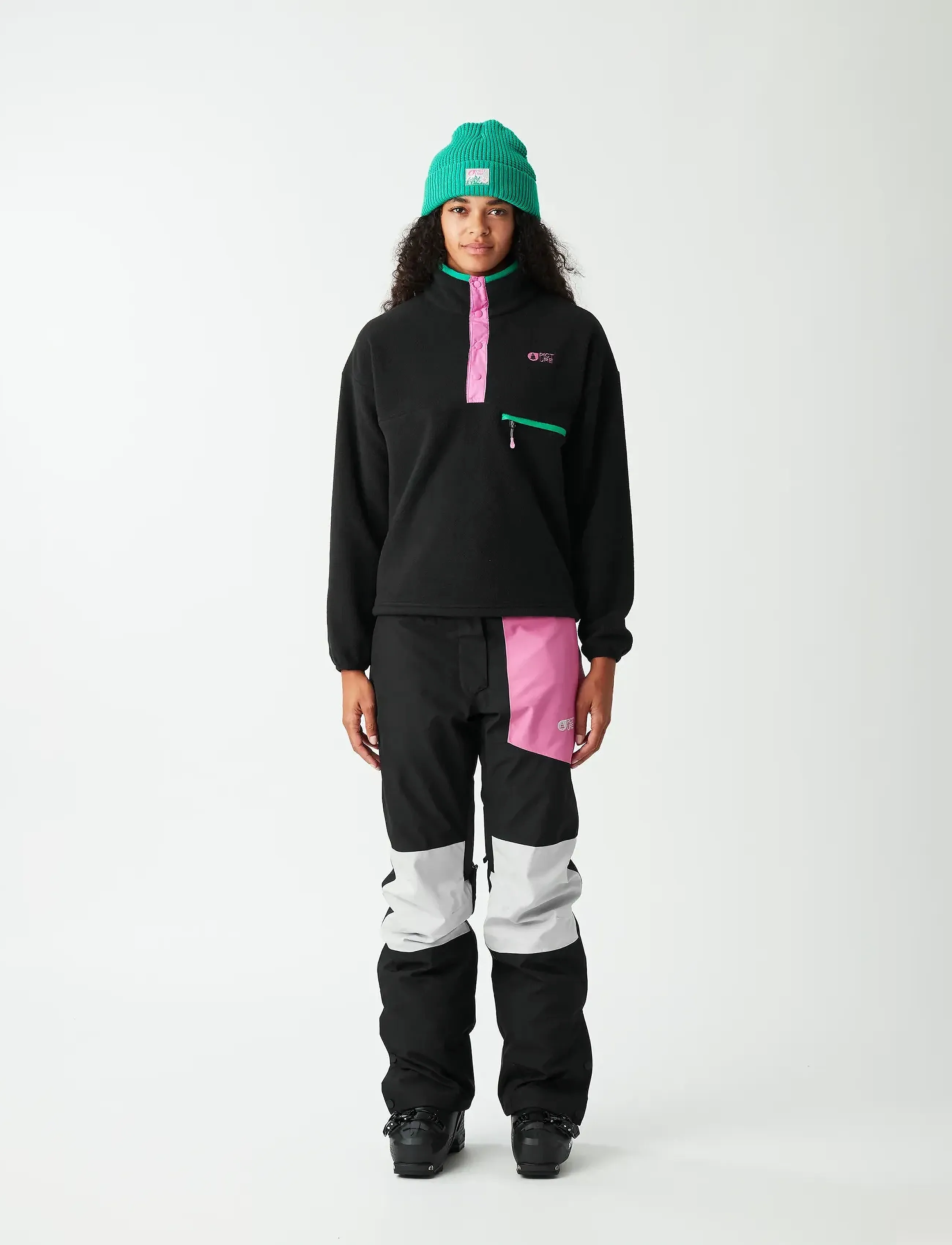 PICTURE ORGANIC CLOTHING Arcca W 1/4 Fleece, XS, Black, Sport Clothing > Sport Fleeces & Midlayers, Dame