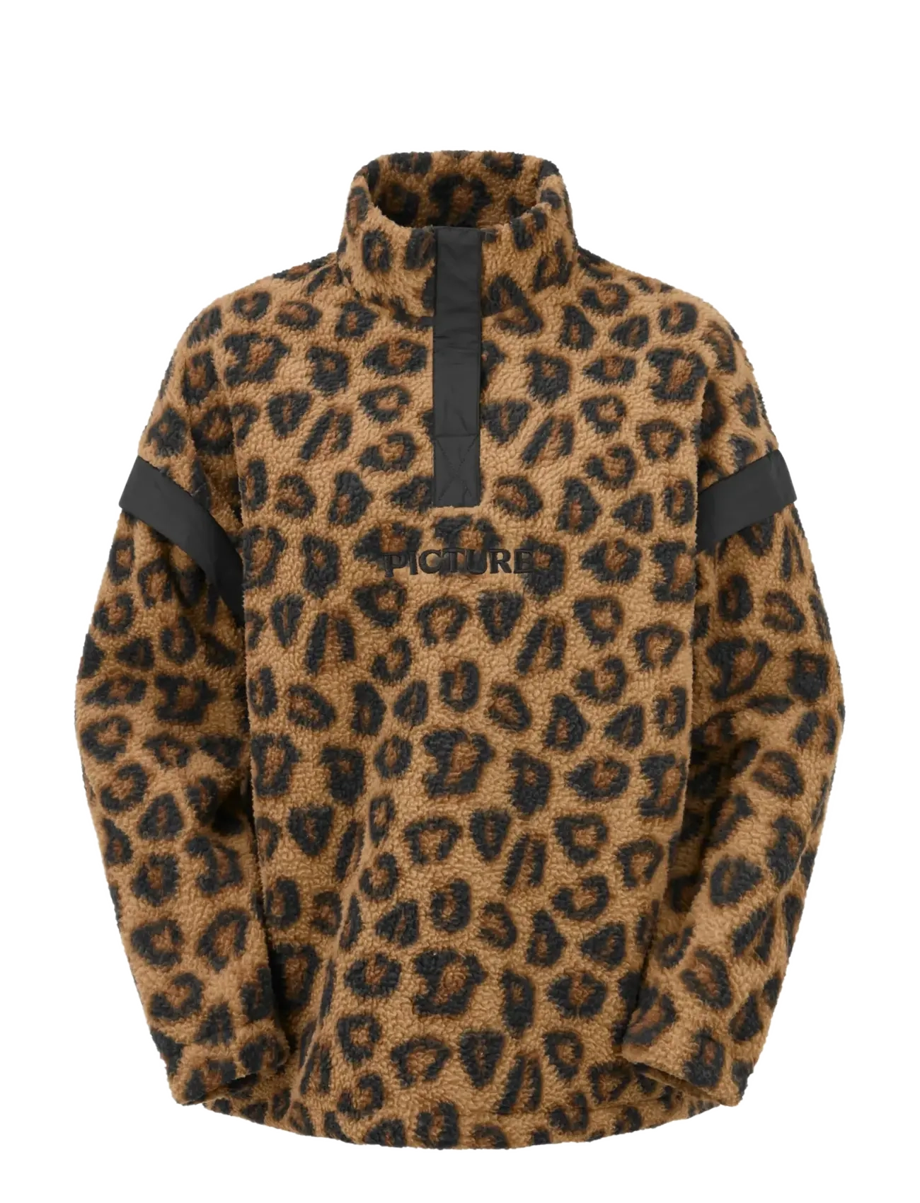 PICTURE ORGANIC CLOTHING VELORA PRINTED 1/4 FLEECE - PICTURE ORGANIC CLOTHING - WILD SPOT PRINT / brown