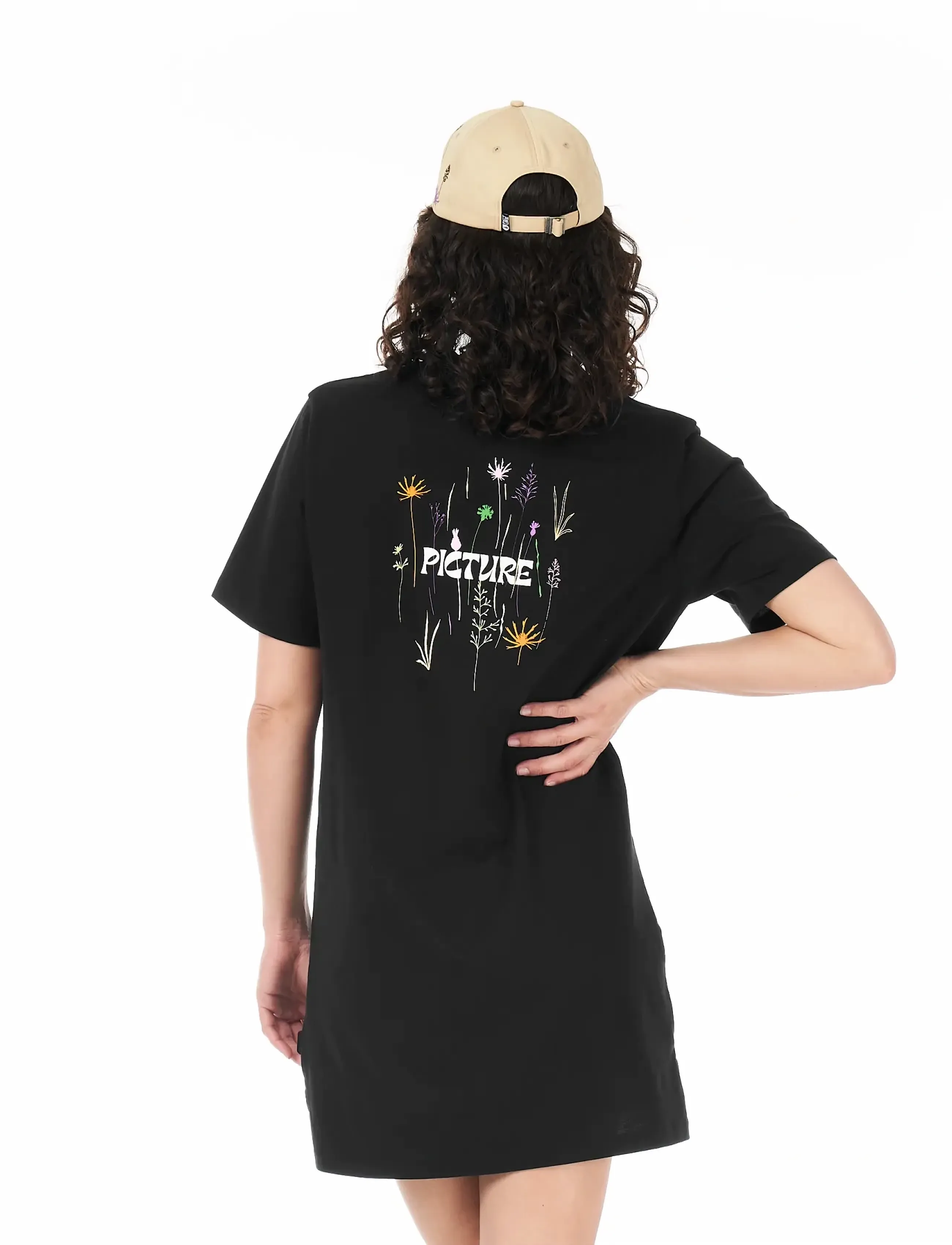 PICTURE ORGANIC CLOTHING Minda Dress, Kvinder, Grafisk T-Shirt, Sort, Str: L