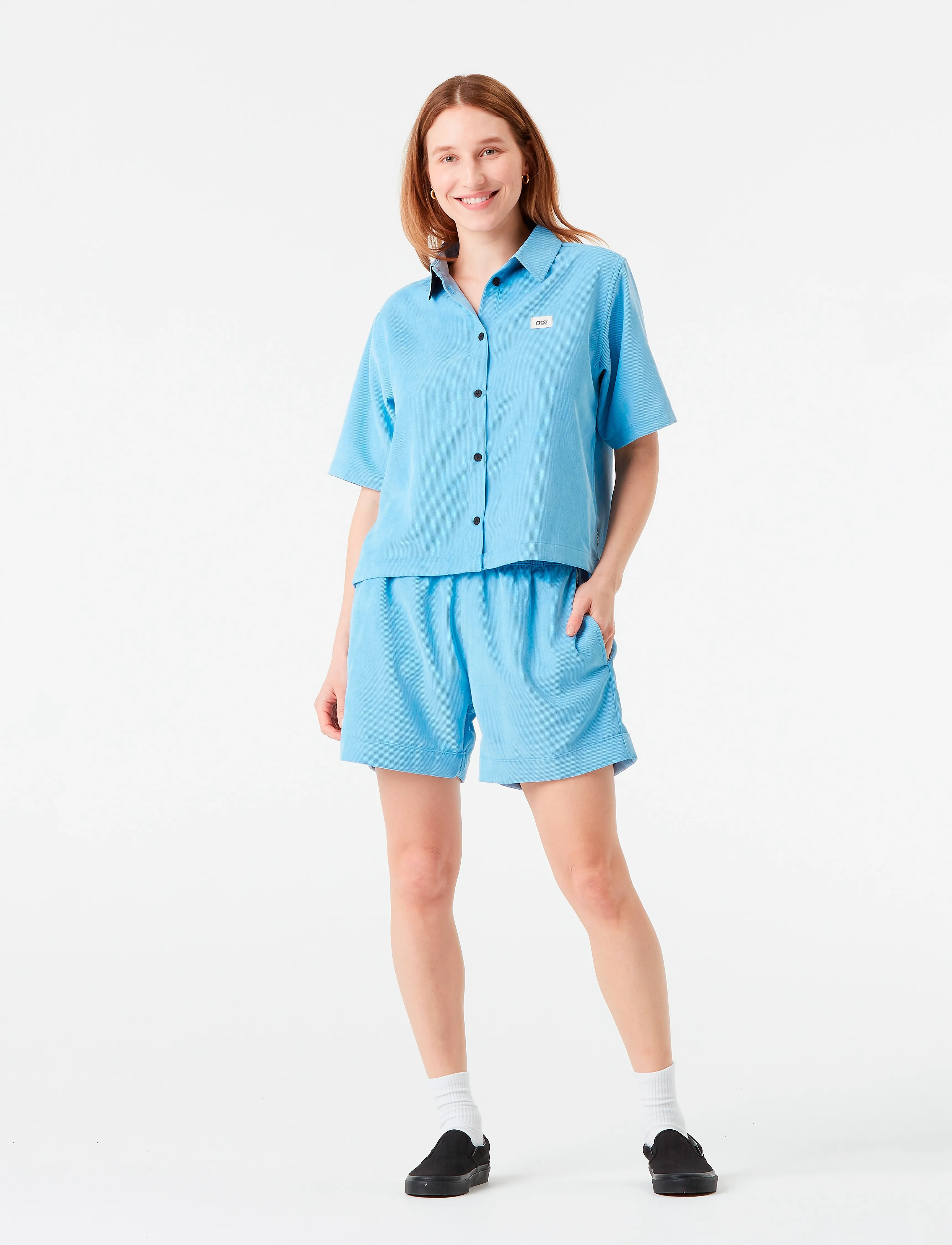 PICTURE ORGANIC CLOTHING Sesia Cord Shorts, Kvinder, Fløjls Shorts, Blå, Str: S