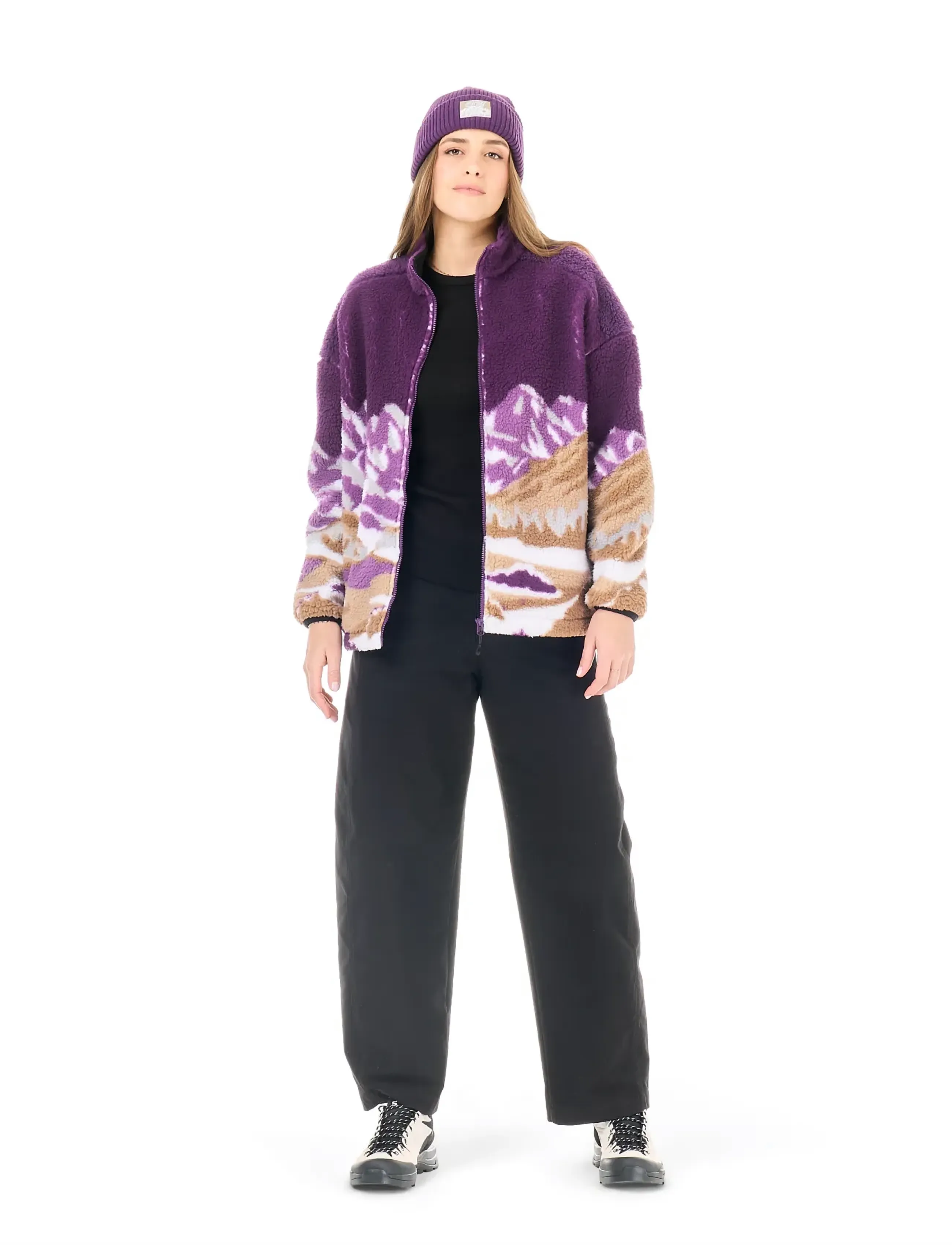 PICTURE ORGANIC CLOTHING - NYSS ZIP FLEECE - landscape grape - 3