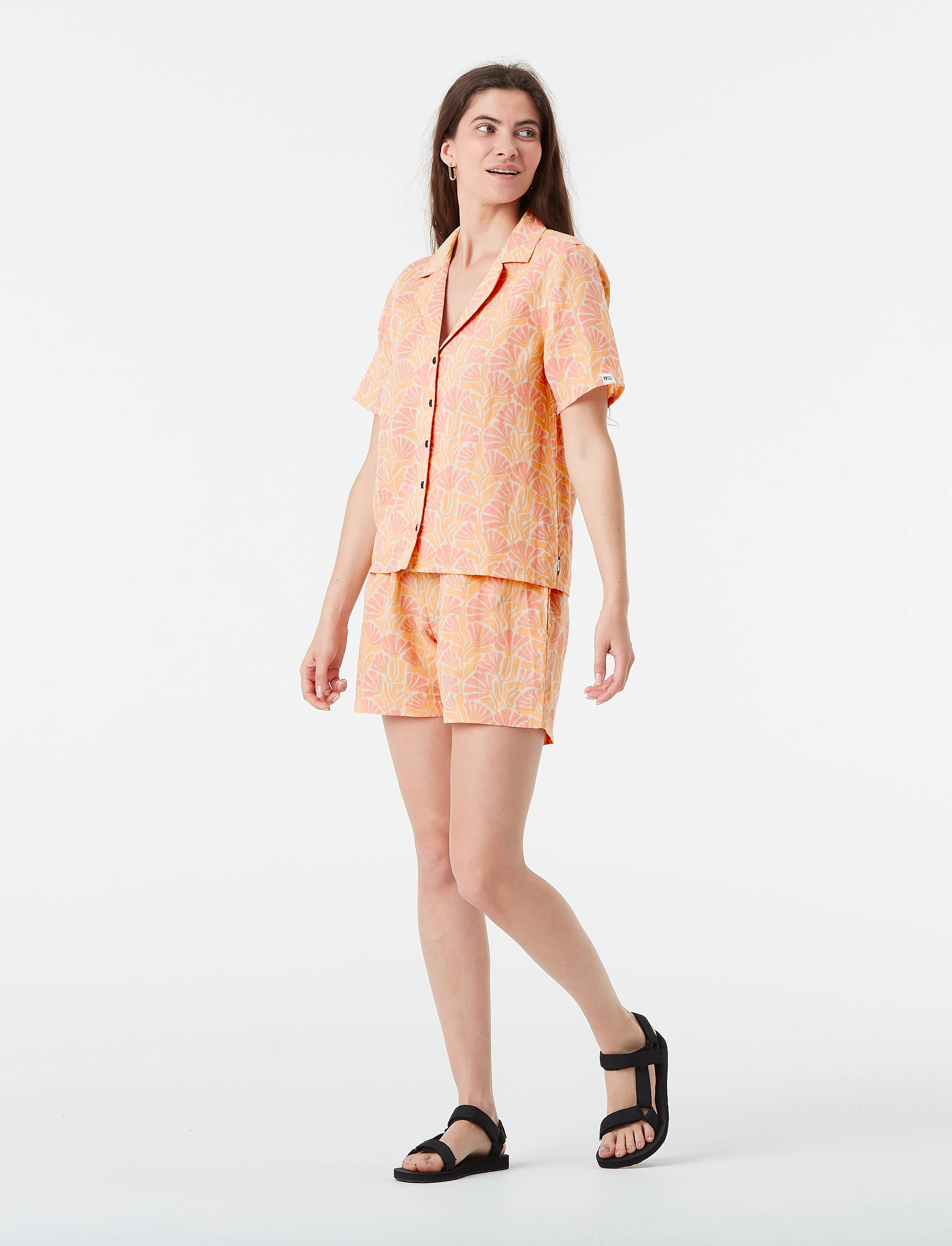 PICTURE ORGANIC CLOTHING Kintha Printed Shirt, XS, Sports Oberteile & T-shirts, Orange - Sport Shirts, Frauen