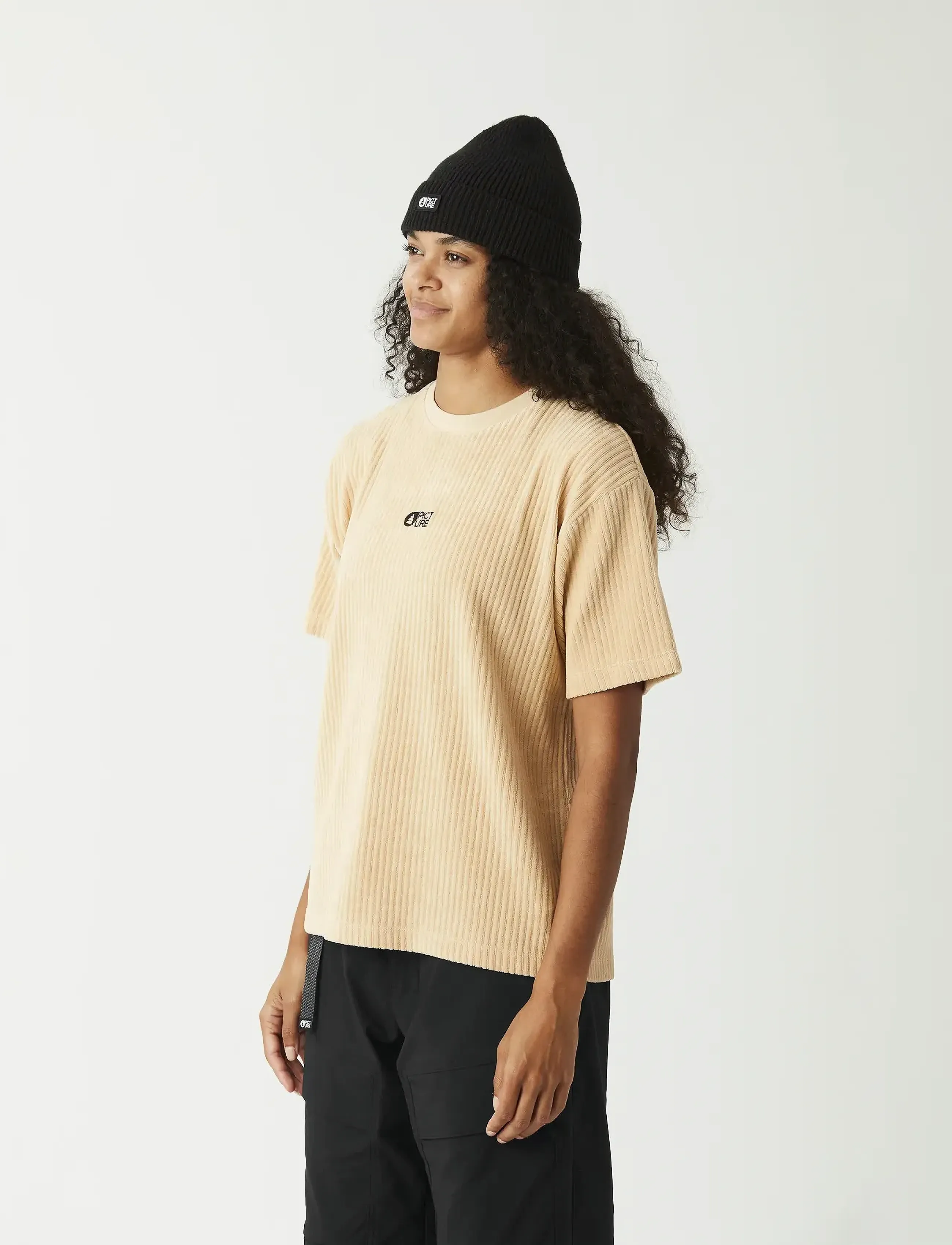 PICTURE ORGANIC CLOTHING Laikko Velours Tee, Kvinder, Velour T-shirt, Cream, Str: M