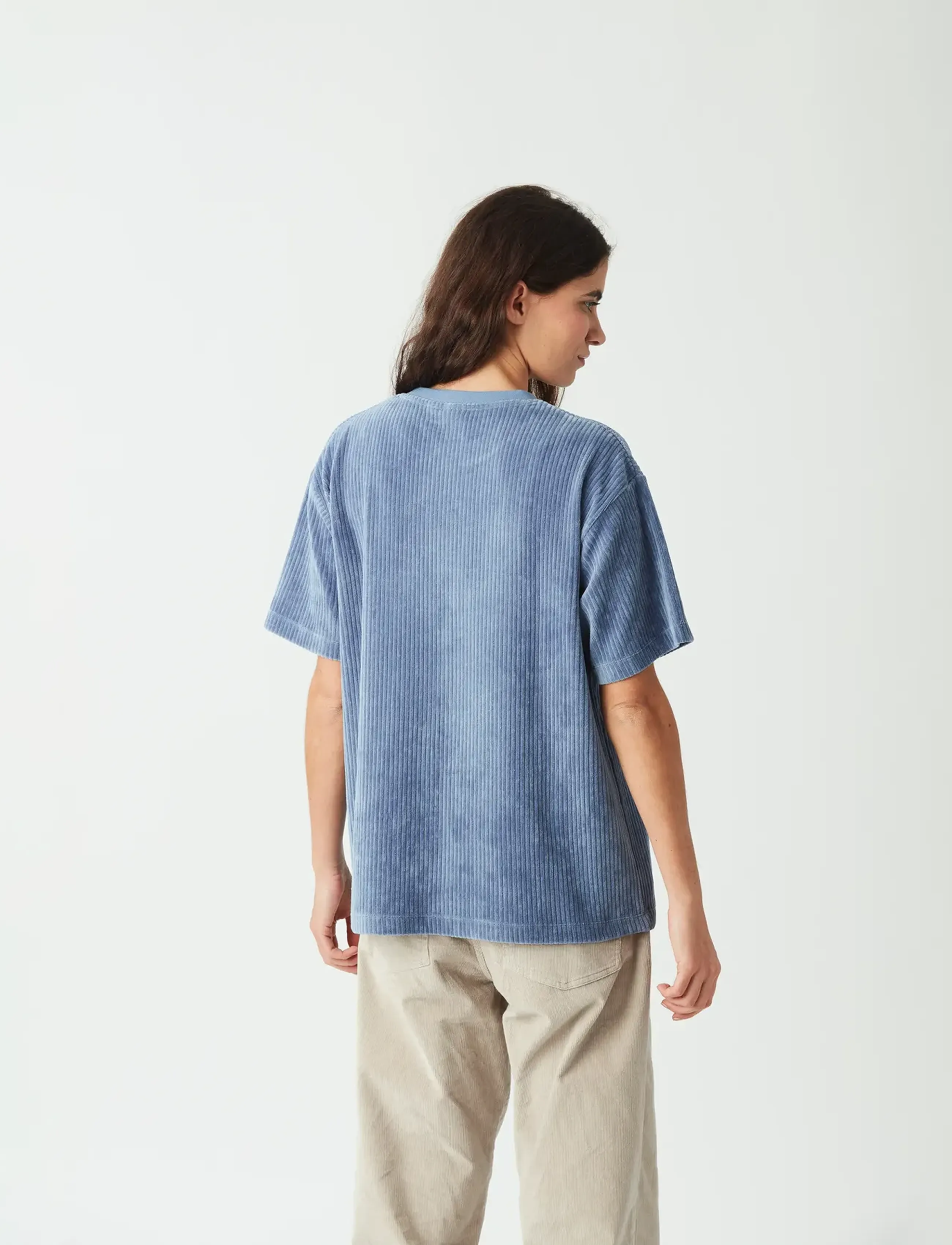 PICTURE ORGANIC CLOTHING Laikko Velours Tee, Kvinder, Velour T-shirt, Blå, Str: XS