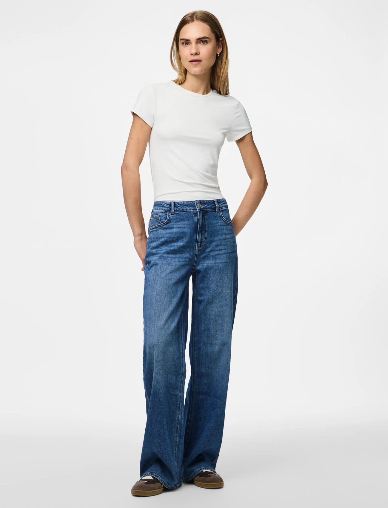 PIECES Pcsilke Mw Wide Jeans dam – bild 8