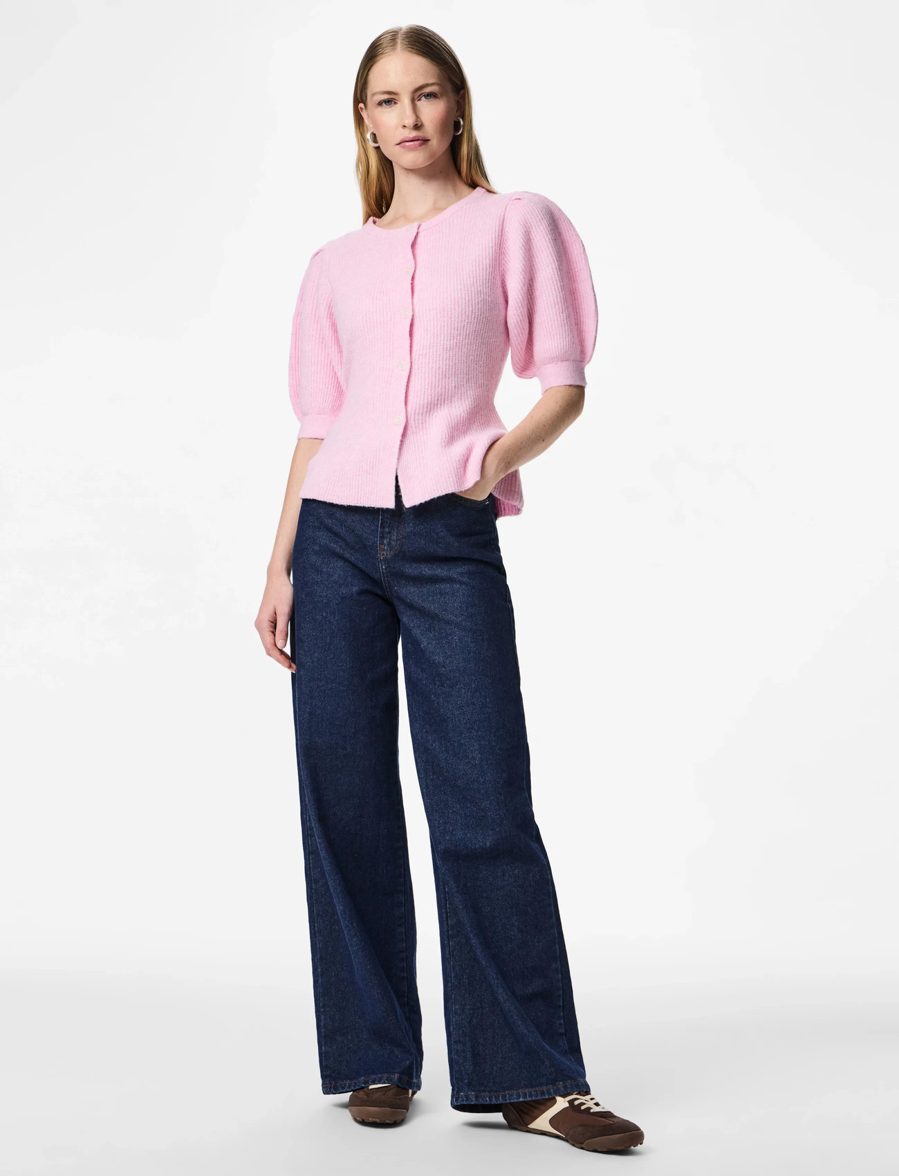 PIECES Pcsilly Ss Puff Knit Cardigan dam – bild 7