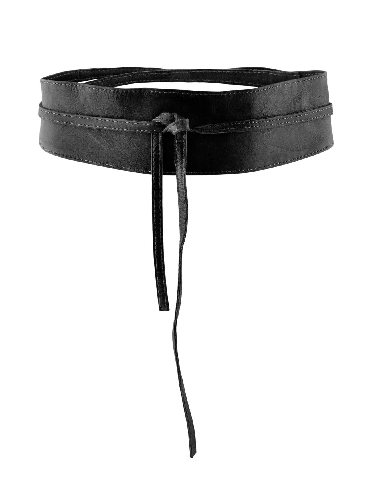 Pieces - PCVIBS LEATHER TIE WAIST BELT - ledergürtel - black - 1