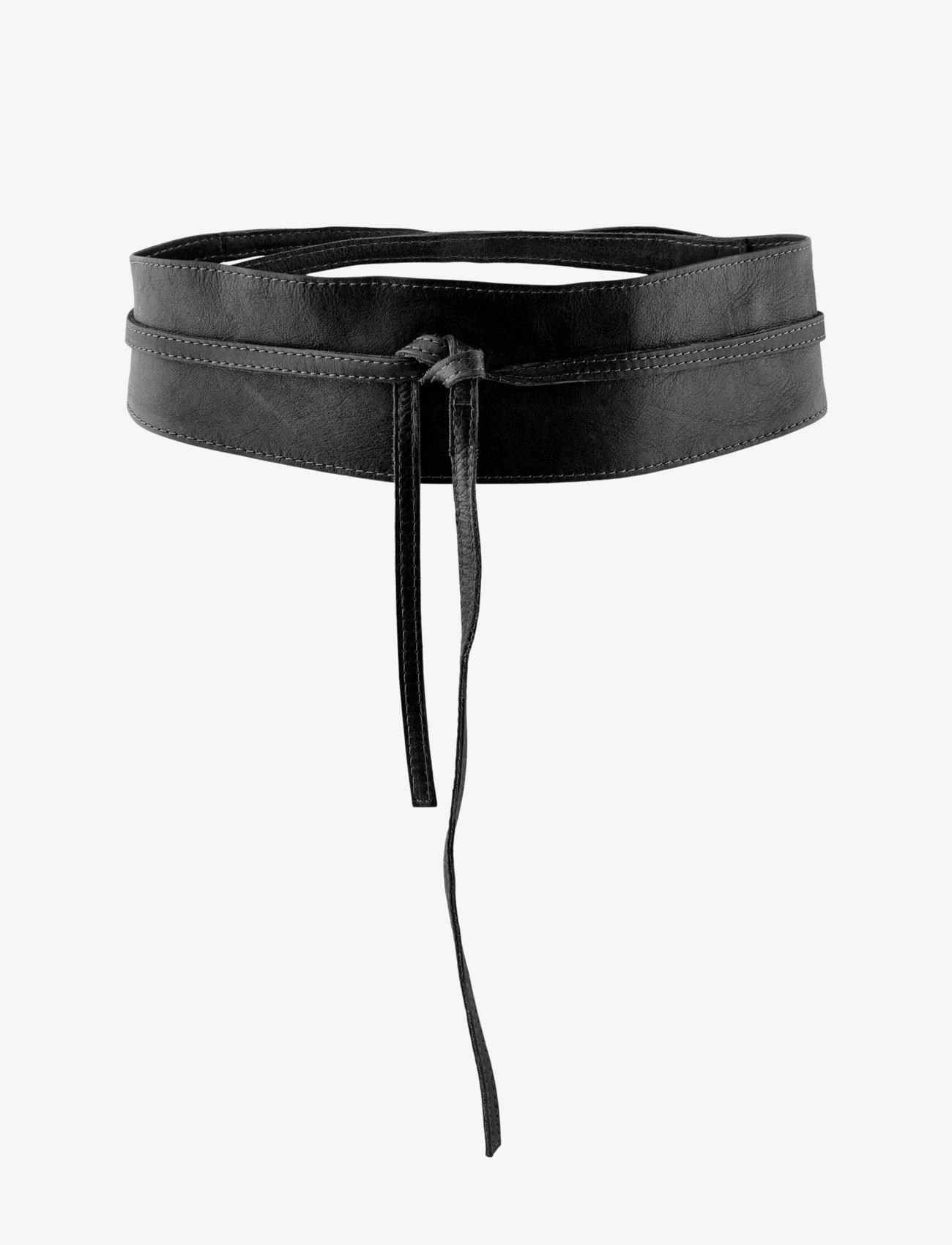 Pieces - PCVIBS LEATHER TIE WAIST BELT - odiniai diržai - black - 1