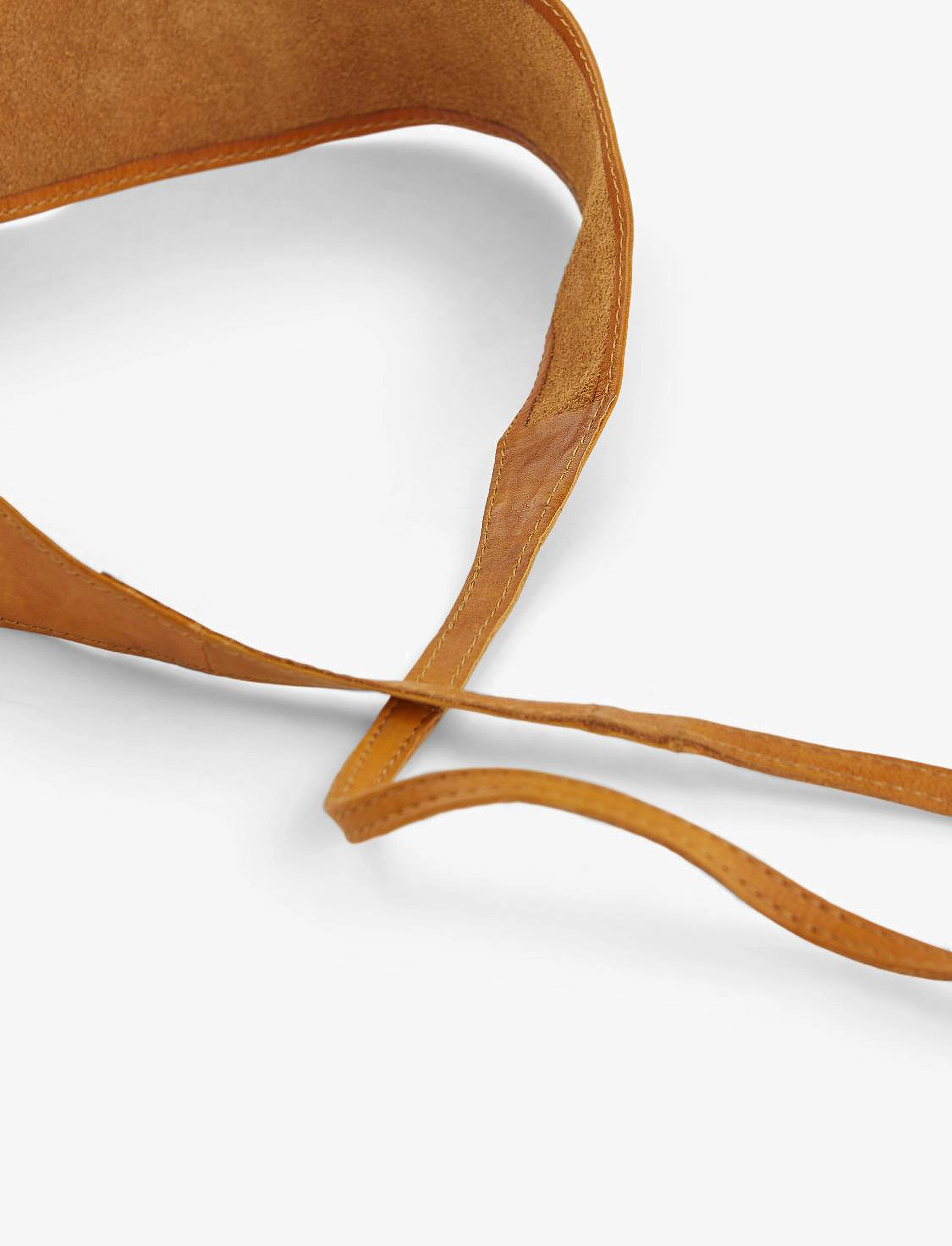 Pieces - PCVIBS LEATHER TIE WAIST BELT - ledergürtel - cognac - 2