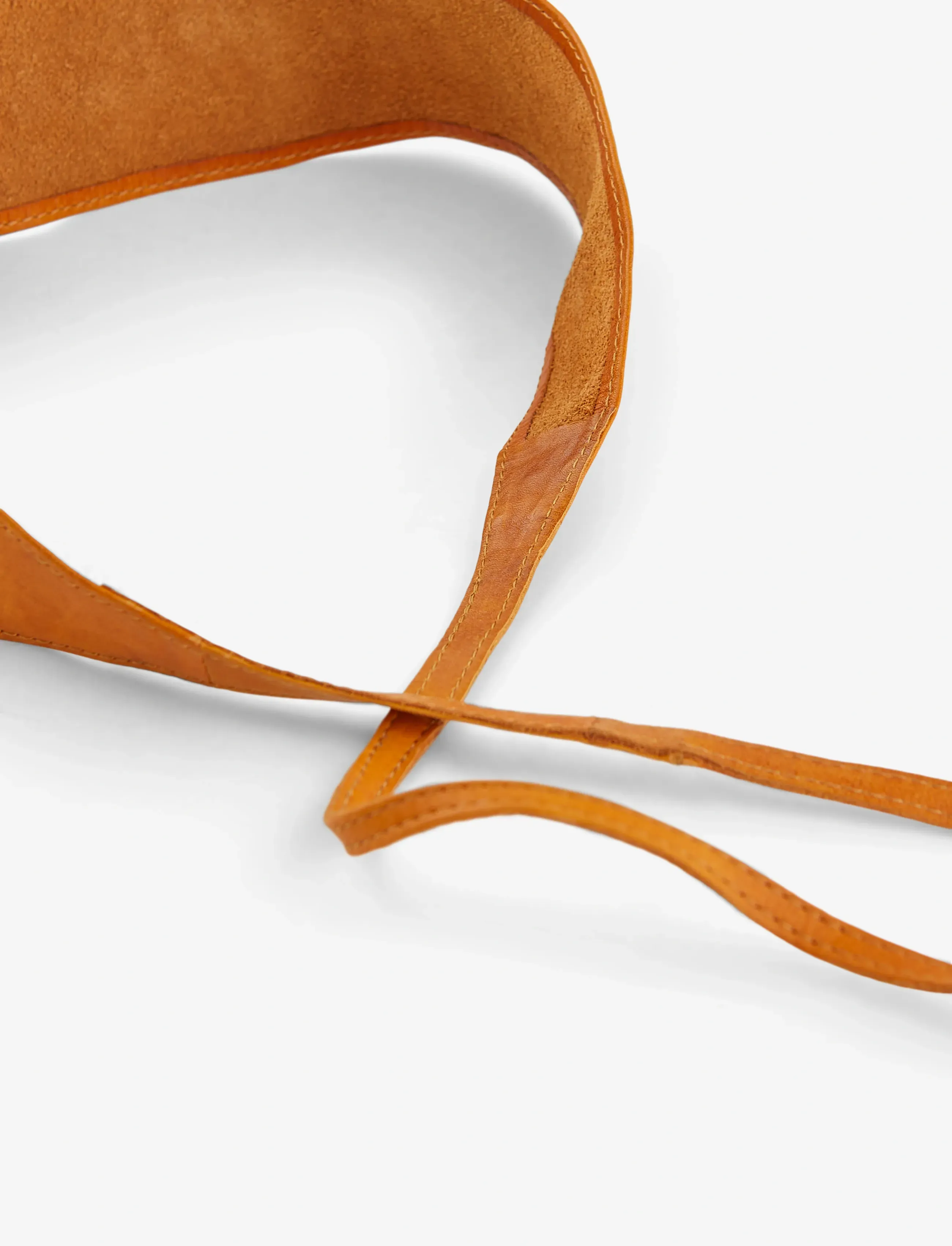 Pieces - PCVIBS LEATHER TIE WAIST BELT - ledergürtel - cognac - 4