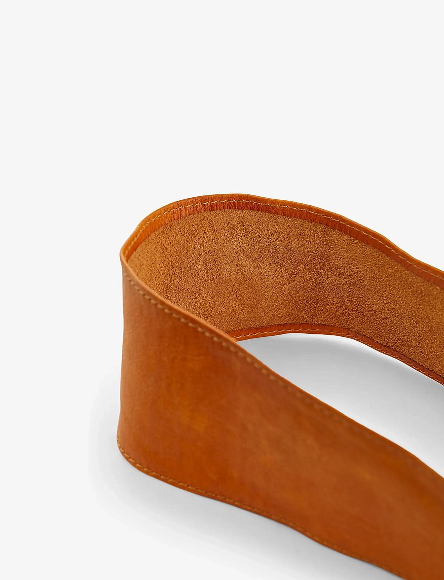 Pieces - PCVIBS LEATHER TIE WAIST BELT - ledergürtel - cognac - 5