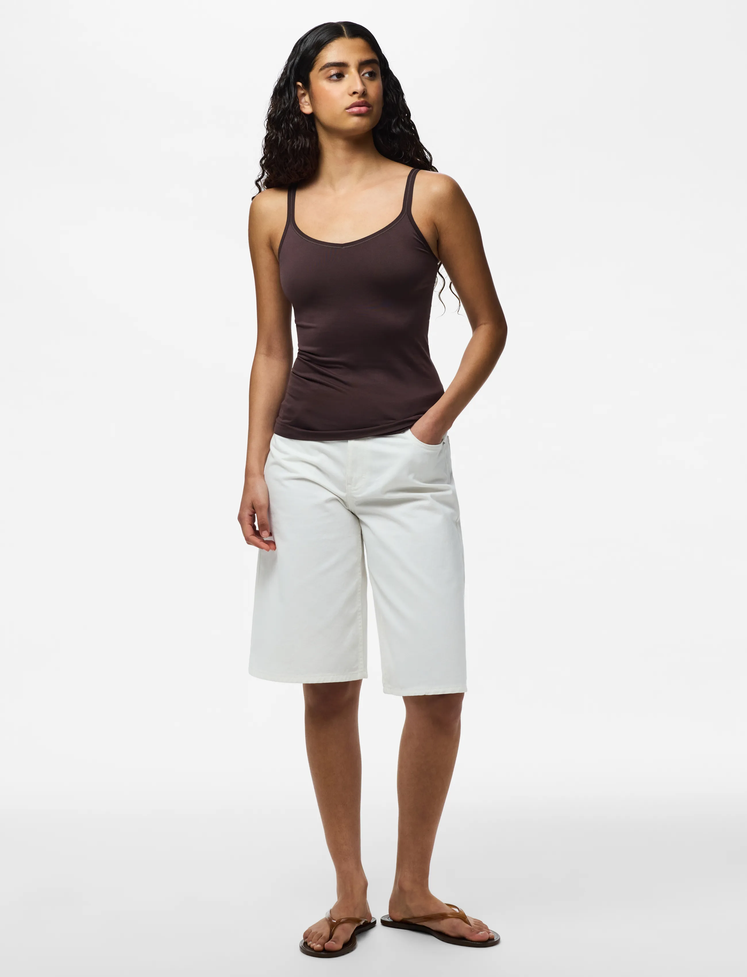 Pieces - PCPLAIN UNDERWEAR TOP NOOS BC - shapewear tops - hot fudge - 4