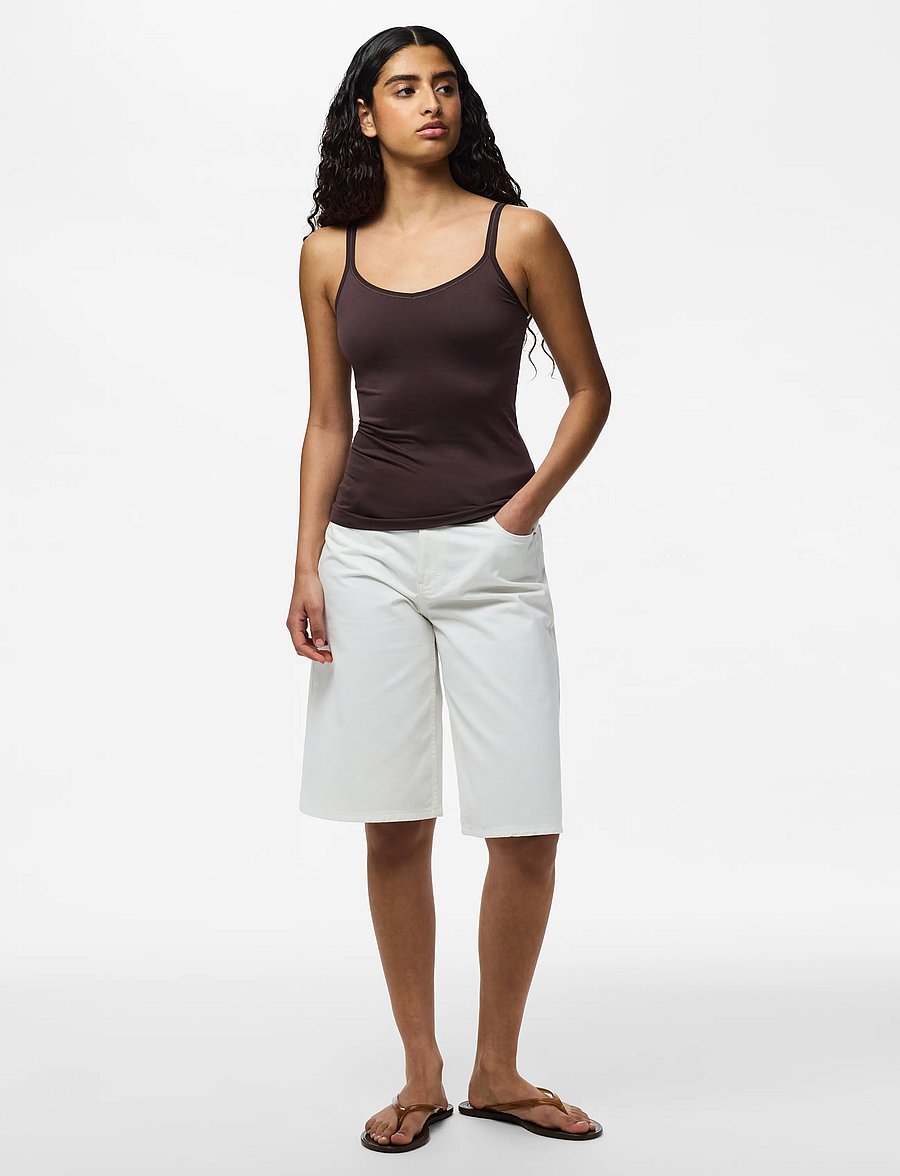 Pieces - PCPLAIN UNDERWEAR TOP NOOS BC - toppe - hot fudge - 4