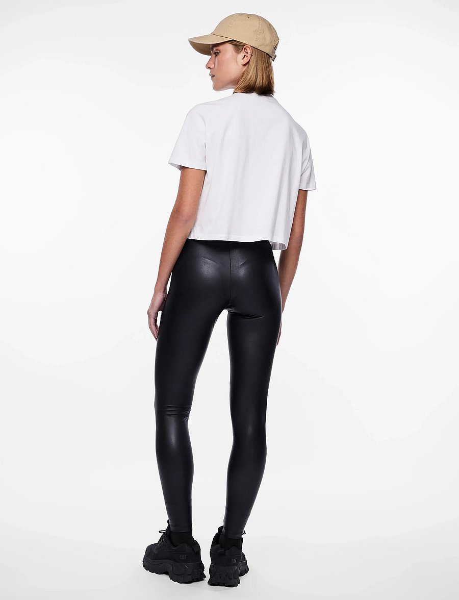 Pieces - PCNEW SHINY LEGGINGS JRS NOOS - leginsy - black - 4