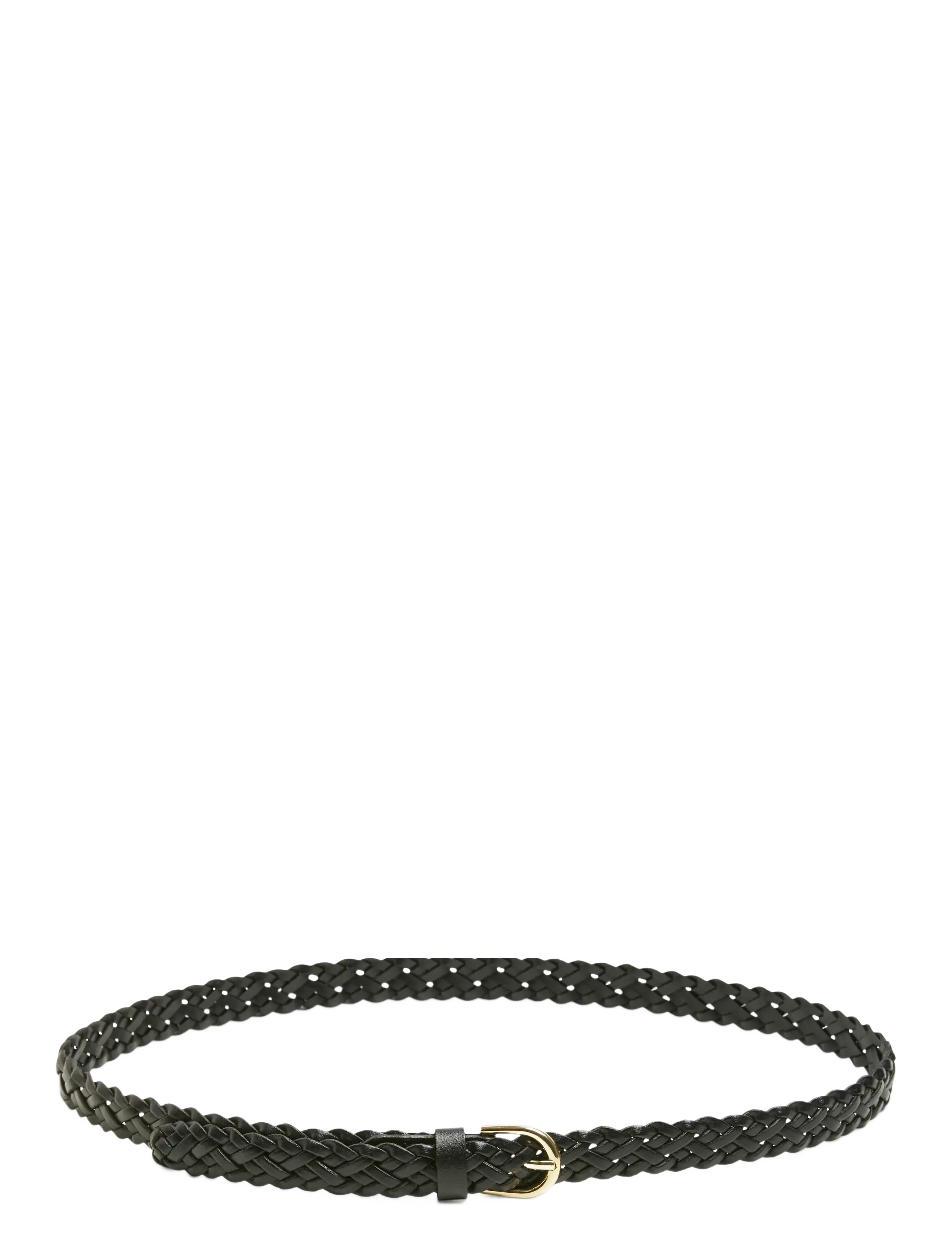 Pieces PCAVERY LEATHER BRAIDED SLIM BELT NOOS - Akcesoria - BLACK / black