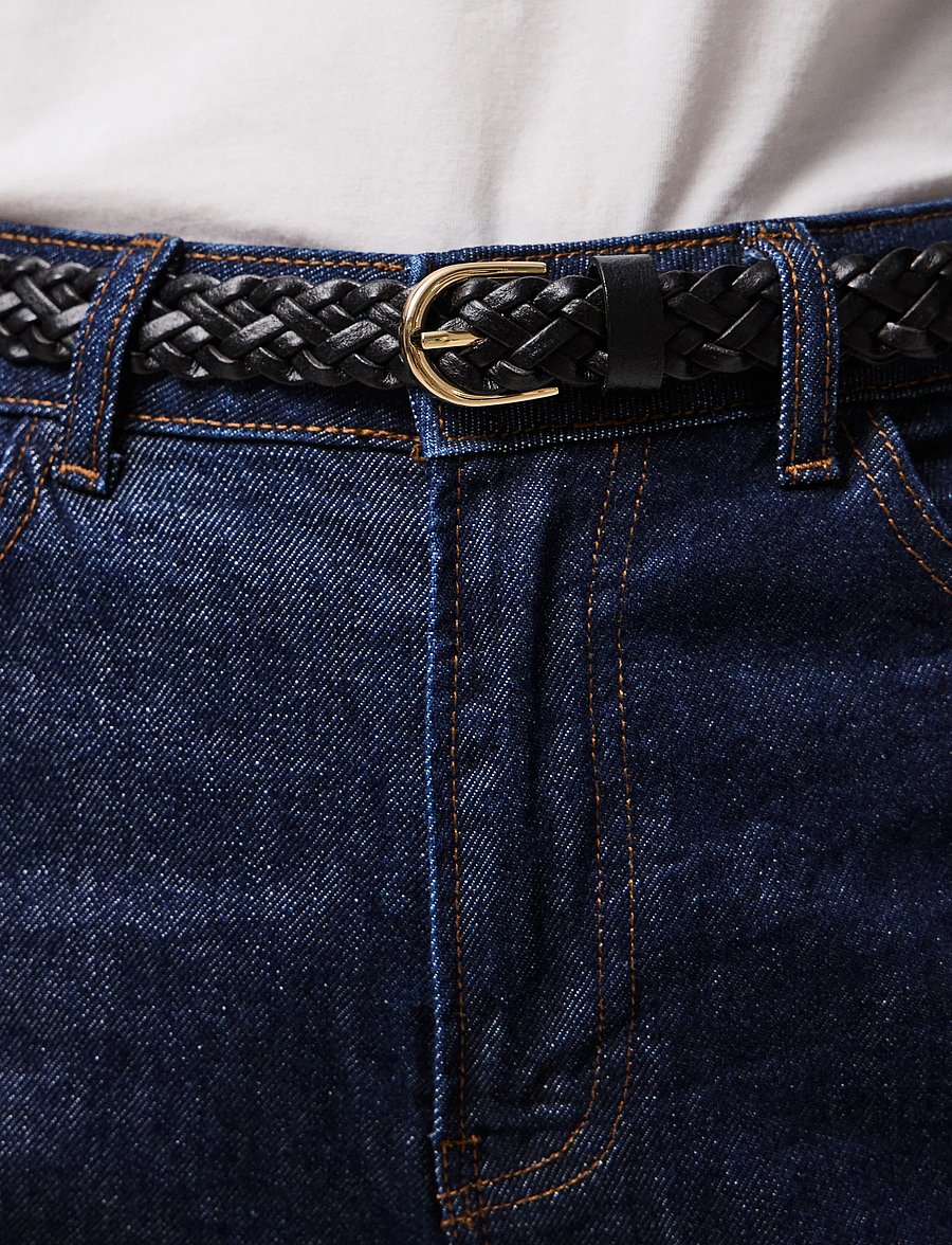Pieces - PCAVERY LEATHER BRAIDED SLIM BELT NOOS - leather belts - black - 2