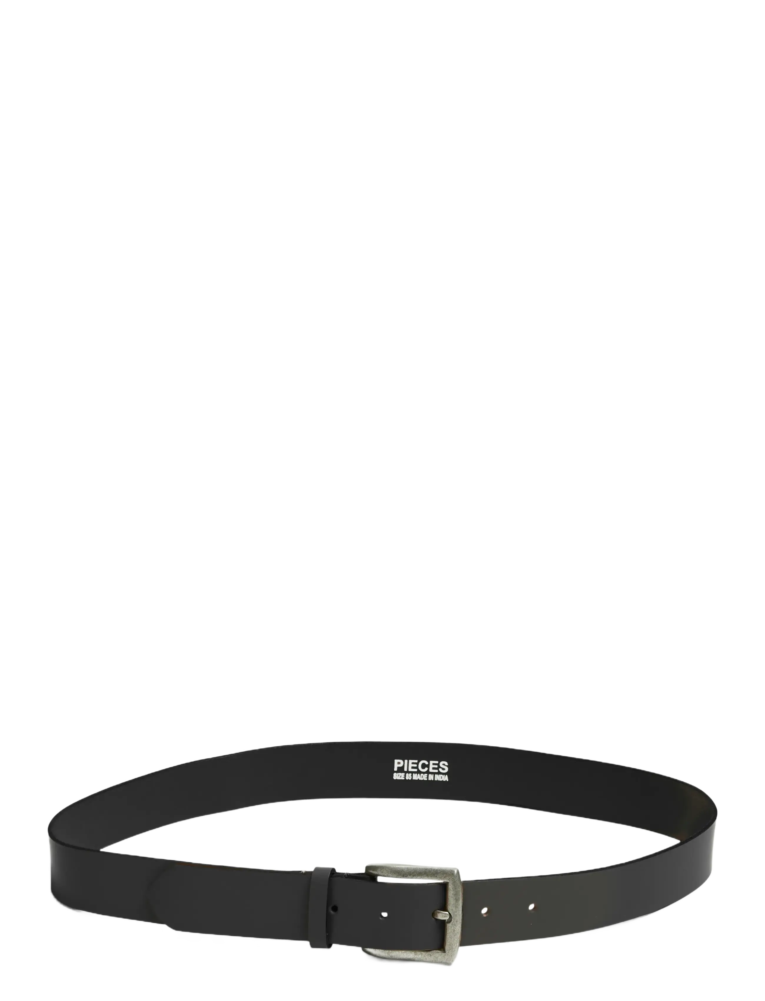 Pieces - PCNADY LEATHER JEANS BELT NOOS - läderskärp - black - 3